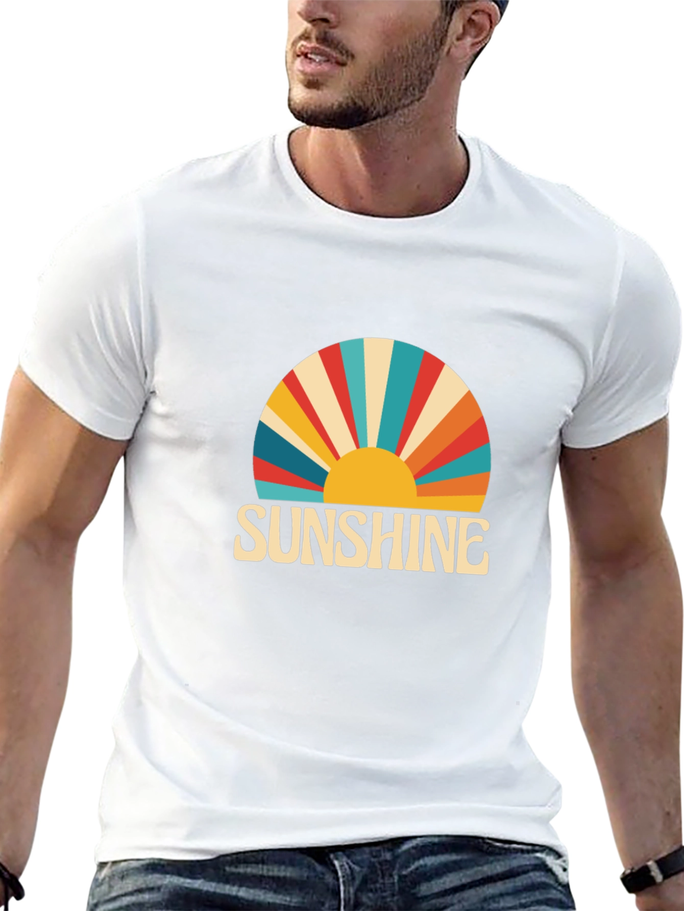 Sunshine Retro Graphic Tee -  Black T-Shirt