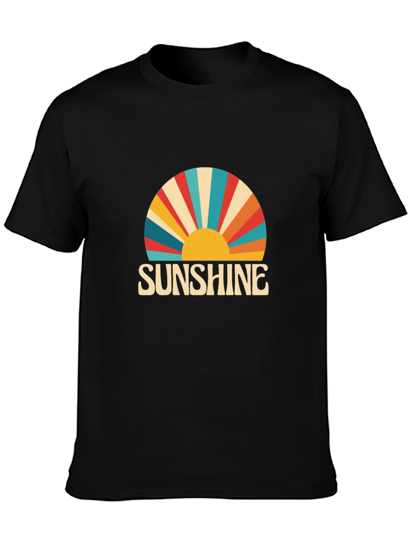 Sunshine Retro Graphic Tee -  Black T-Shirt