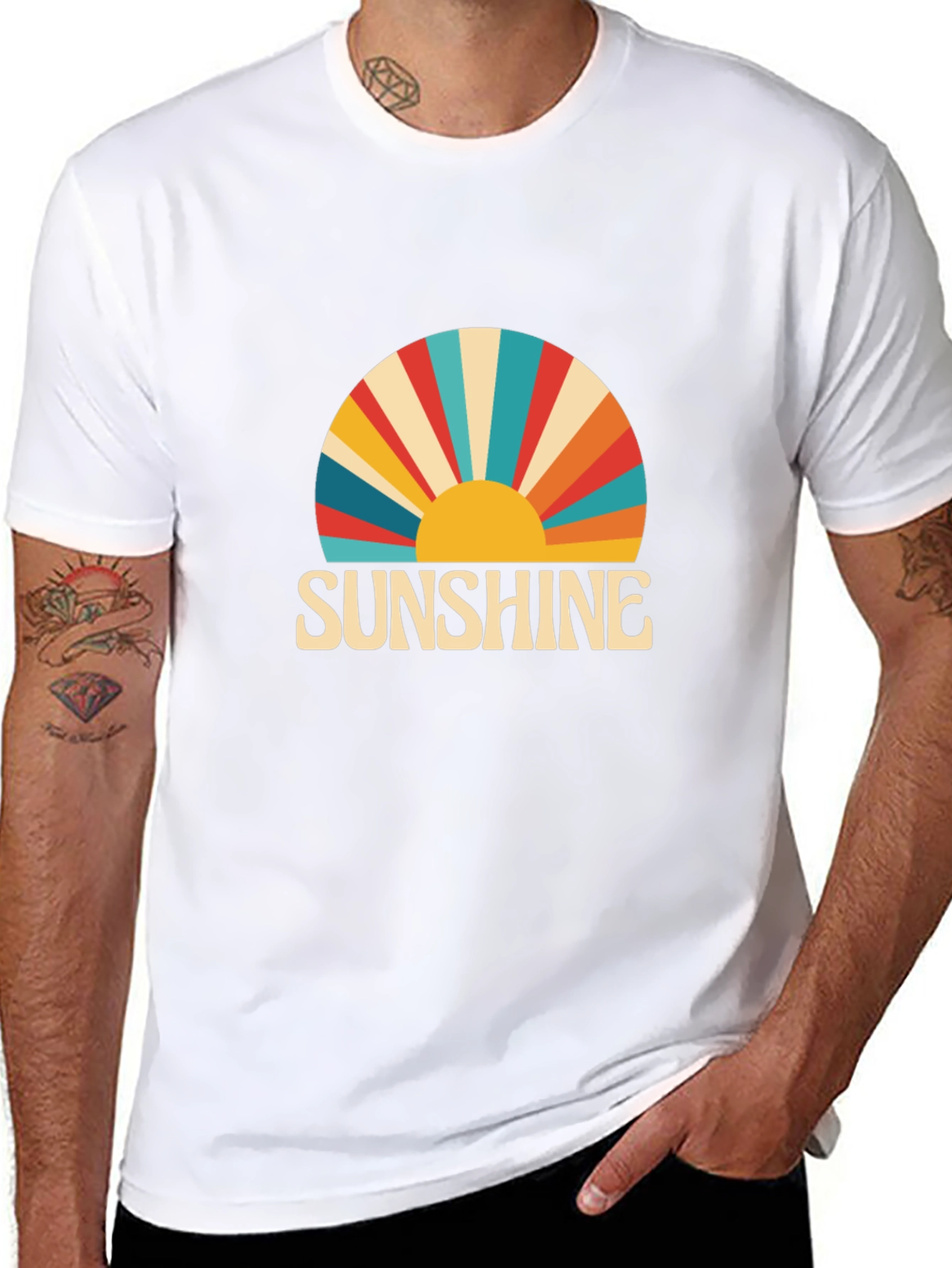 Sunshine Retro Graphic Tee -  Black T-Shirt