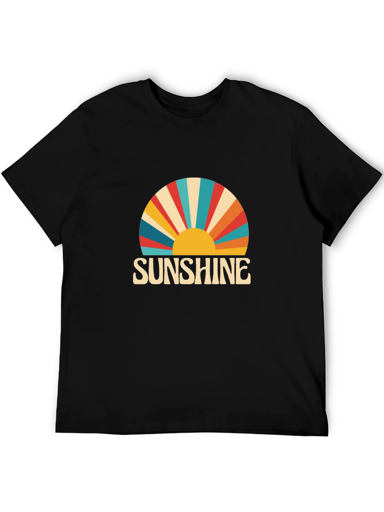 Sunshine Retro Graphic Tee -  Black T-Shirt