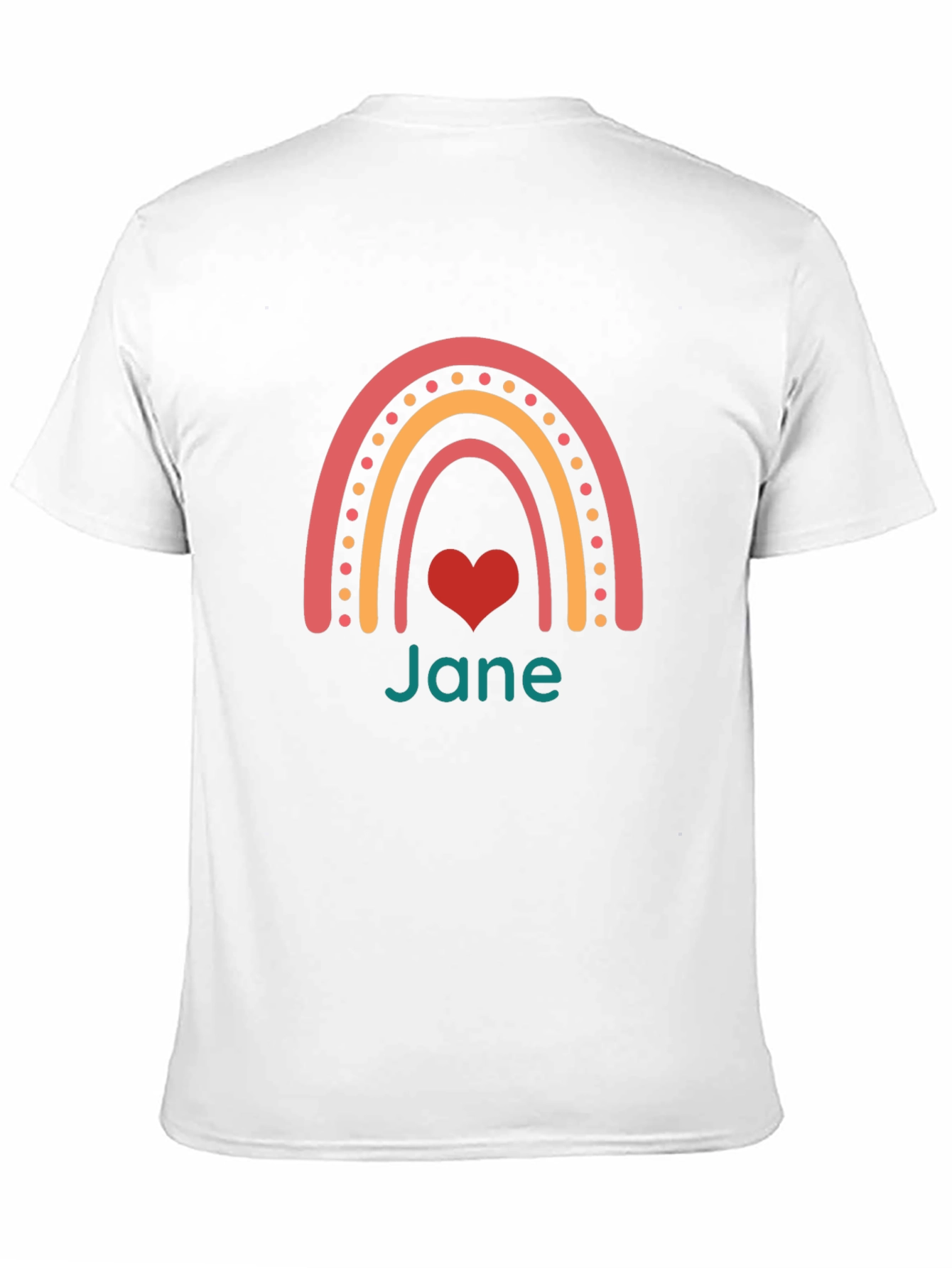 Rainbow Heart Personalized Womens T-Shirt