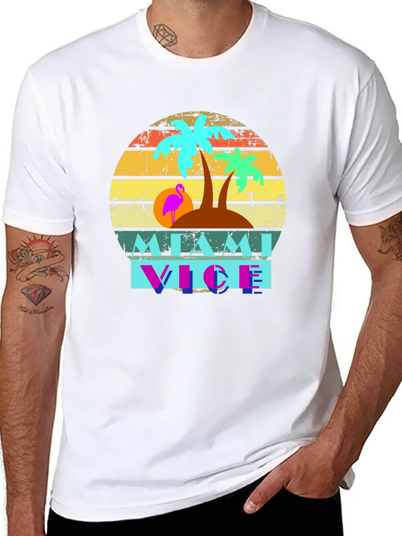 Miami Vice Graphic Tee - Retro Style