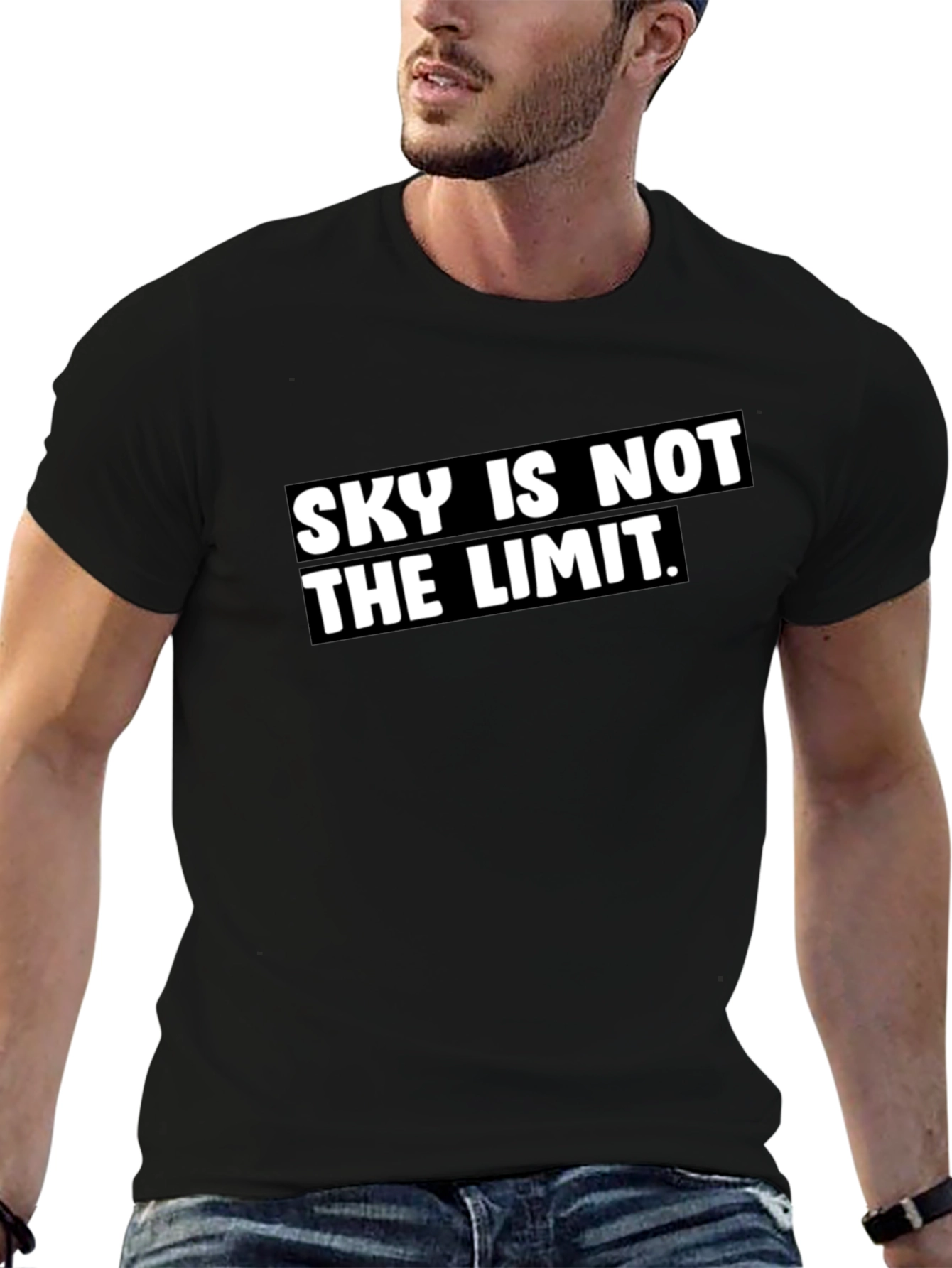 Sky Is Not The Limit Black Graphic Tee