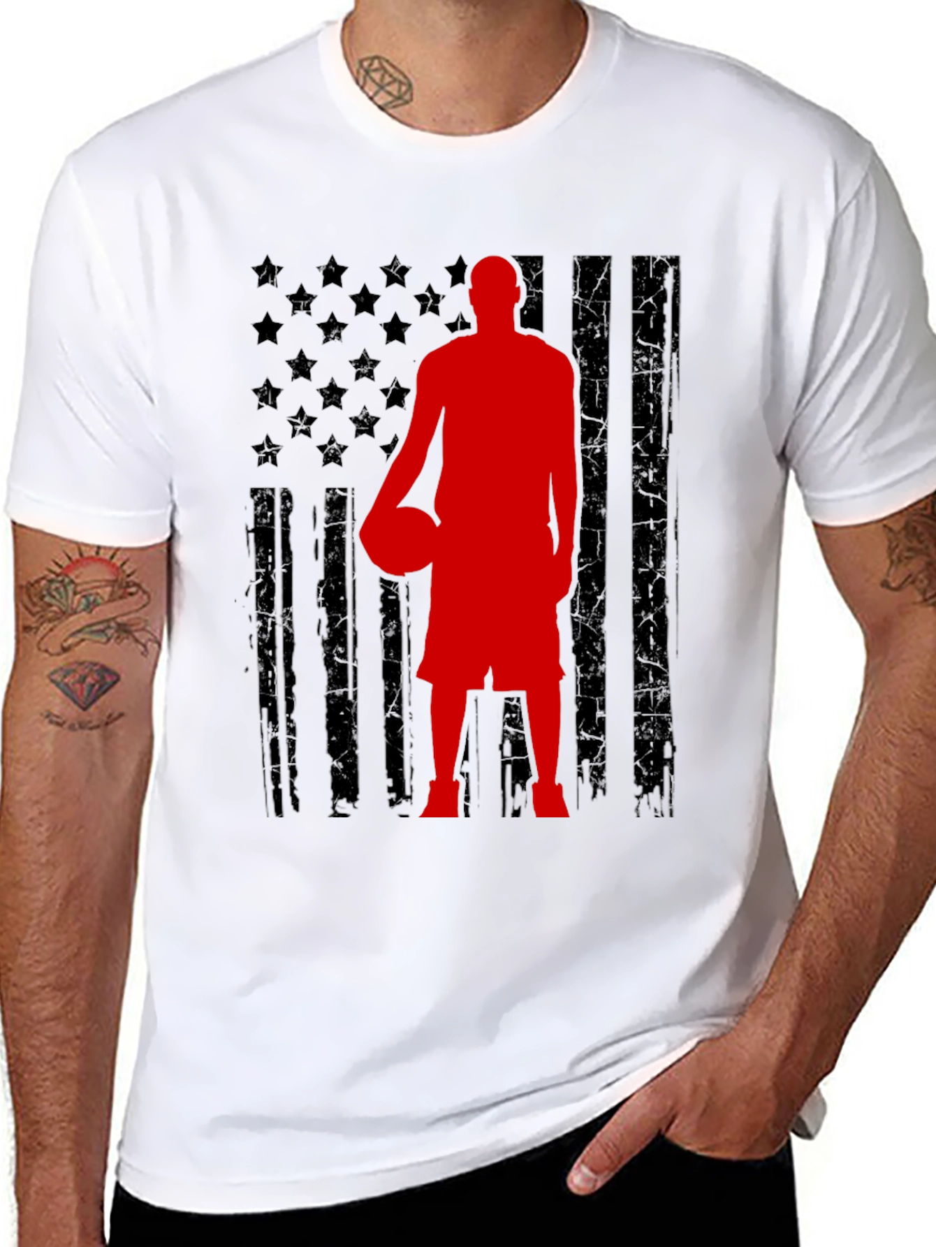 Basketball USA Flag Graphic Tee