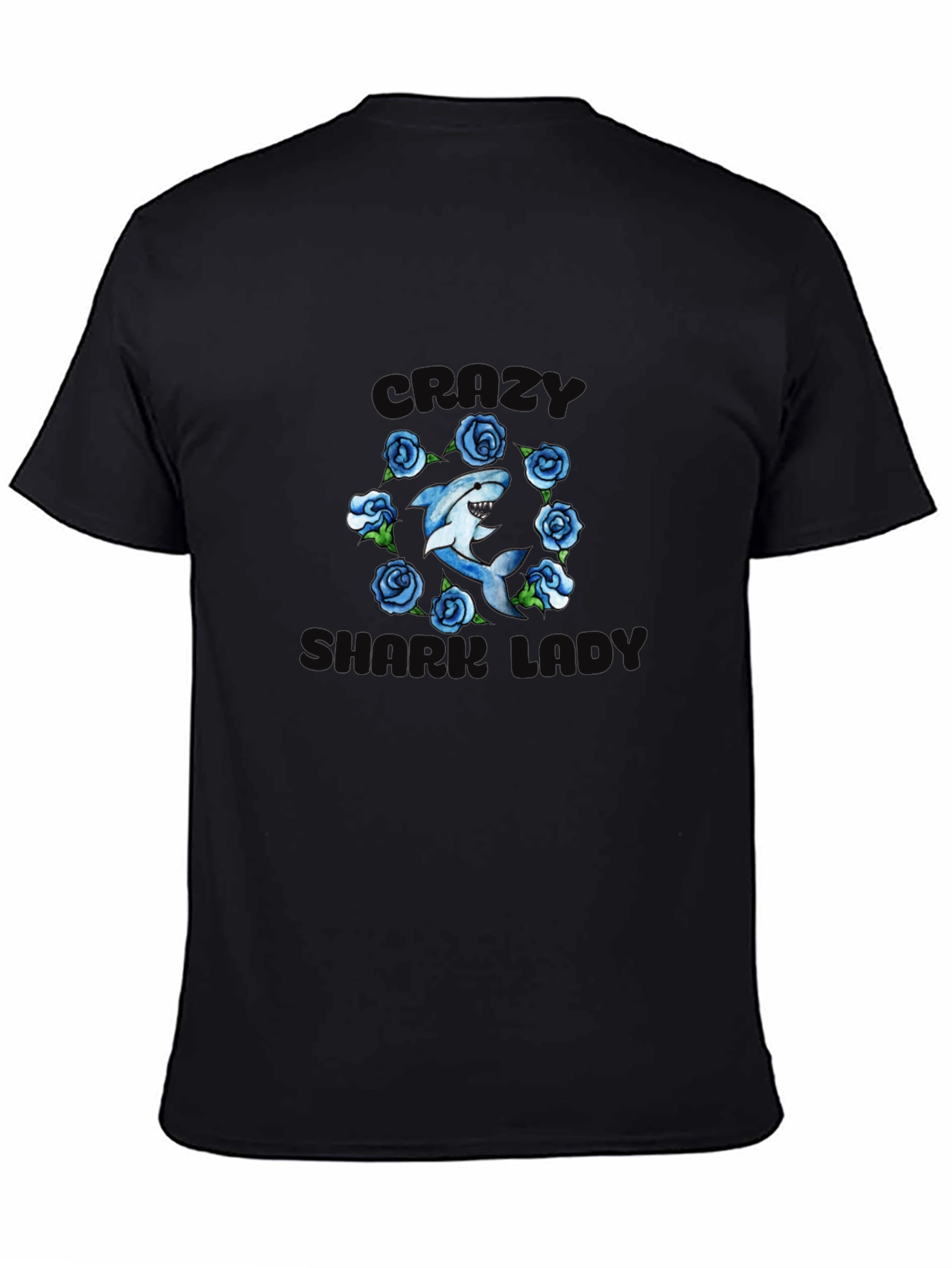 Crazy Shark Girl T-Shirt - Floral Design