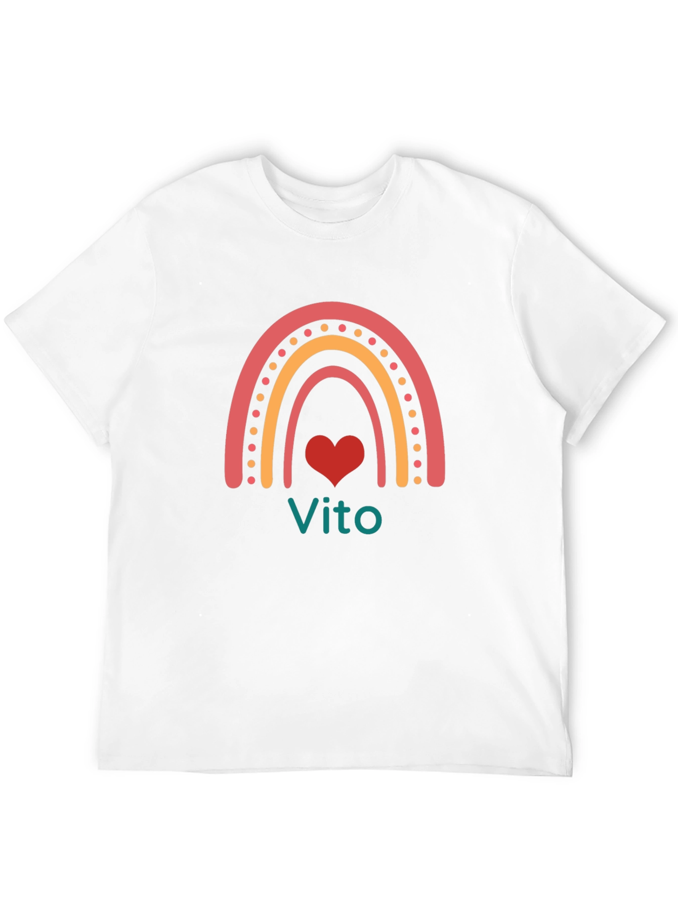 Vito Rainbow Heart Graphic Tee - Black