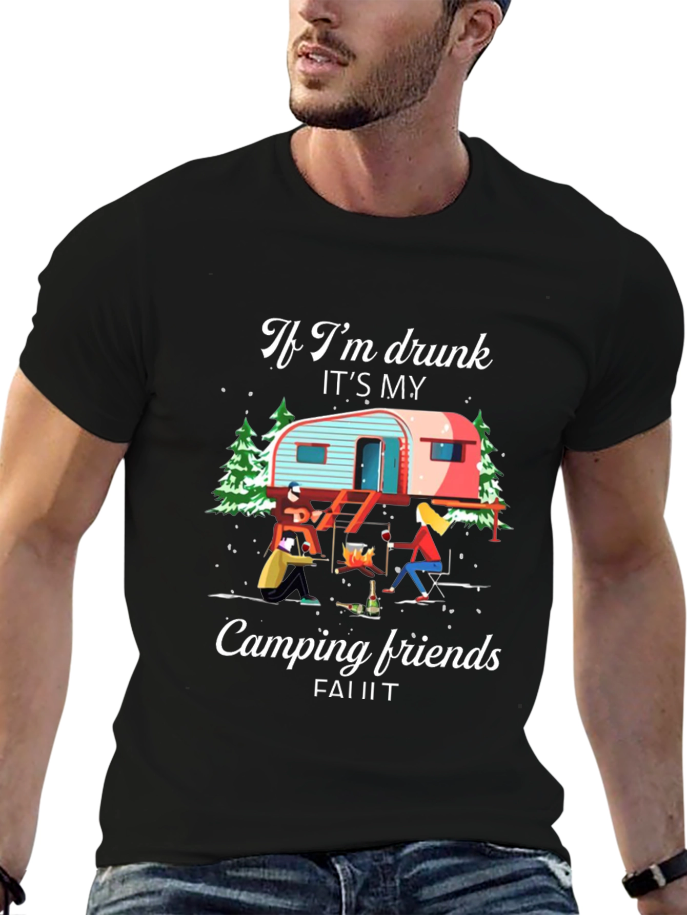 Funny Camping Friends Graphic Tee