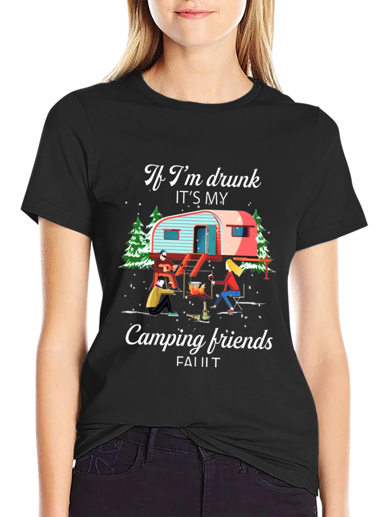 Funny Camping Friends Graphic Tee