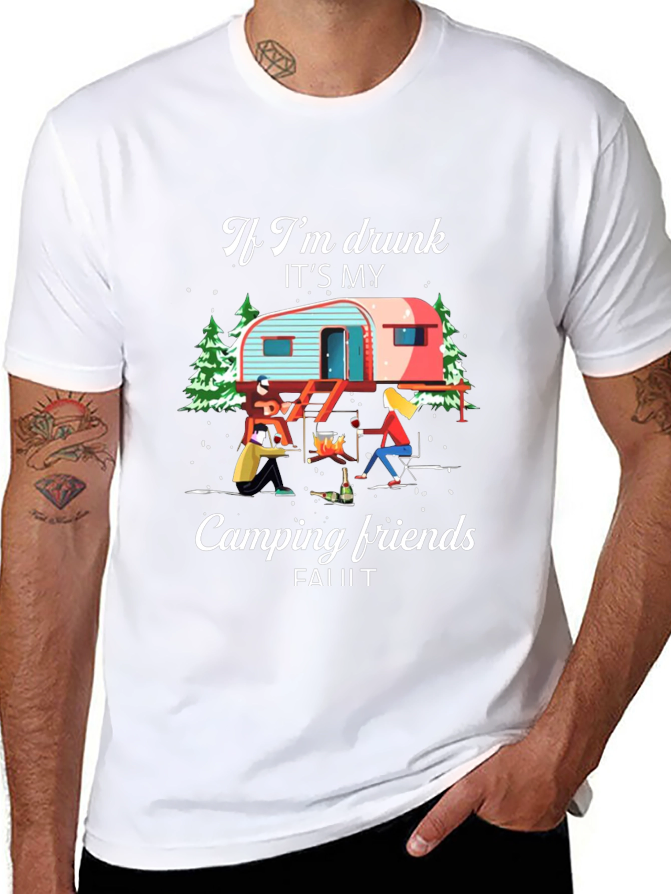 Funny Camping Friends Graphic Tee