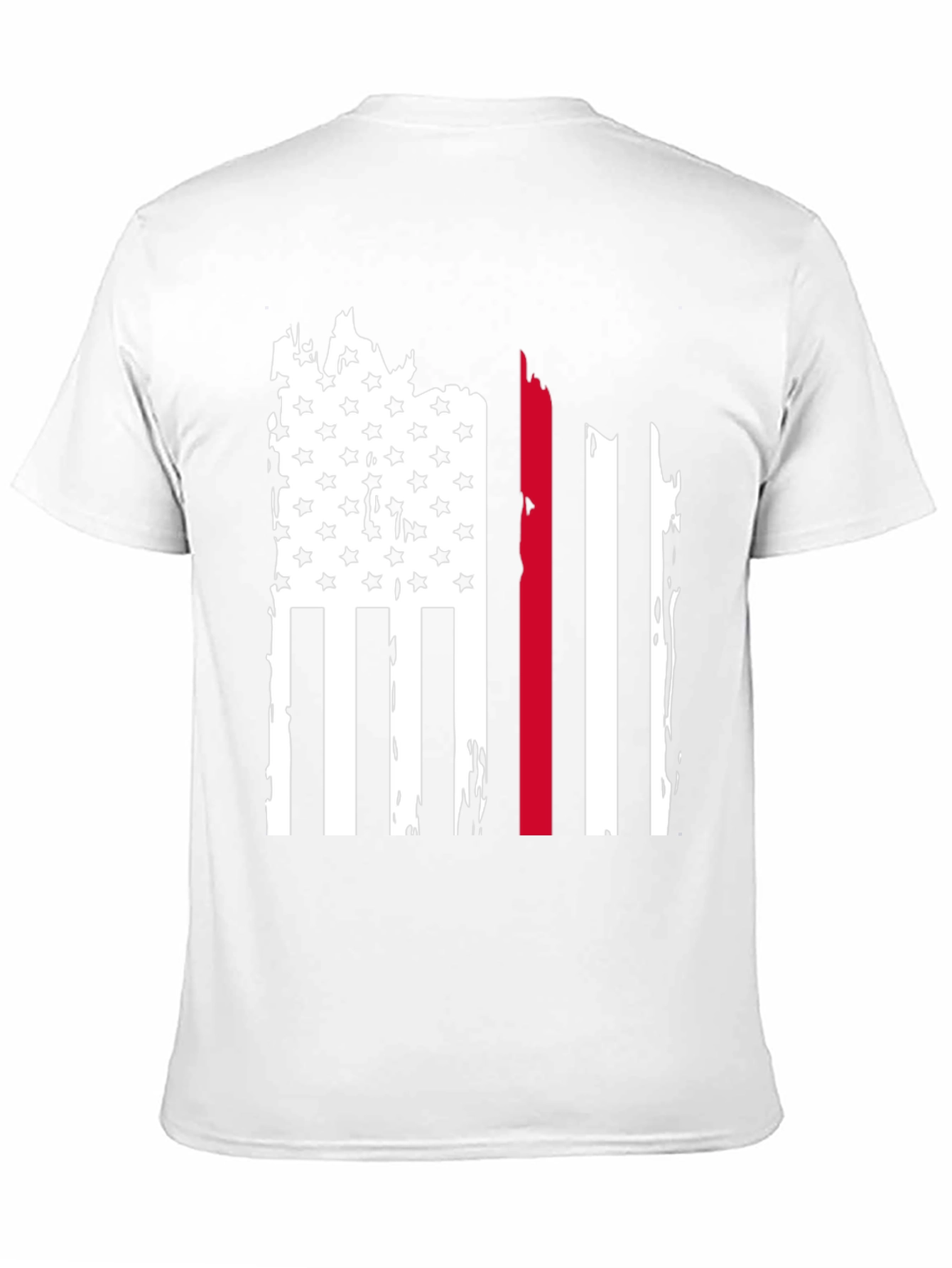 Thin Red Line Flag Graphic Tee - Black