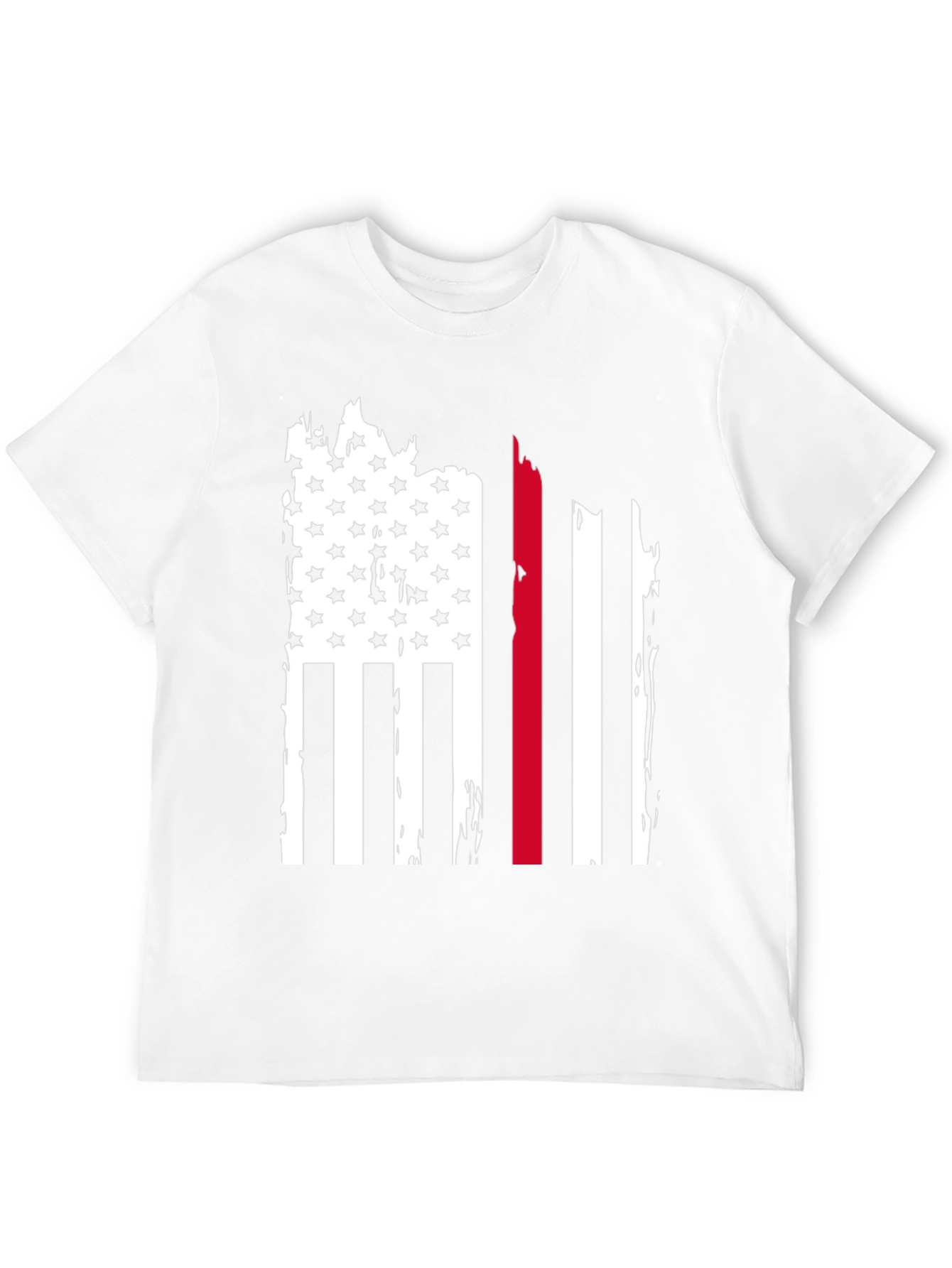 Thin Red Line Flag Graphic Tee - Black