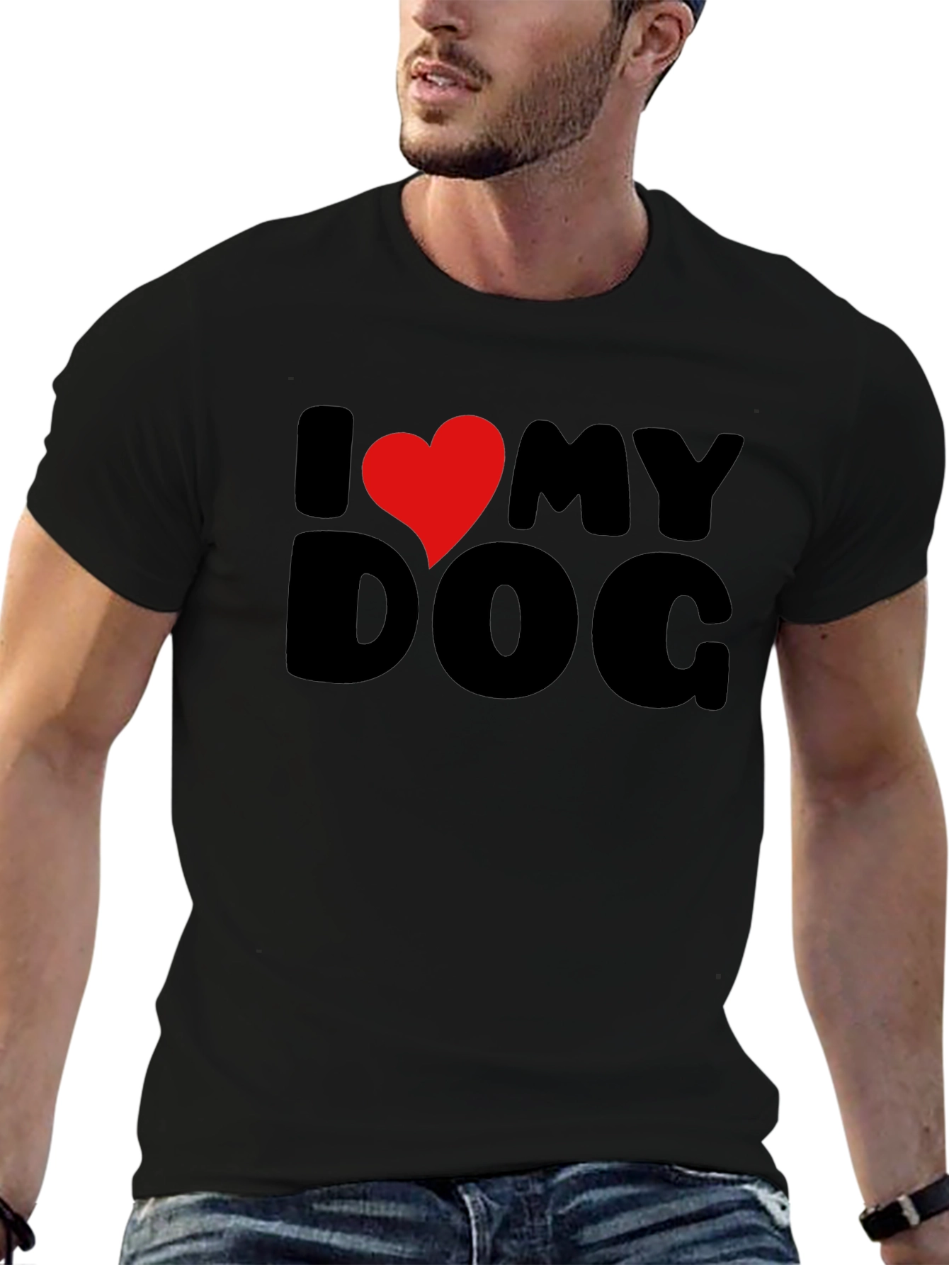 I Heart My Dog Black Graphic Tee