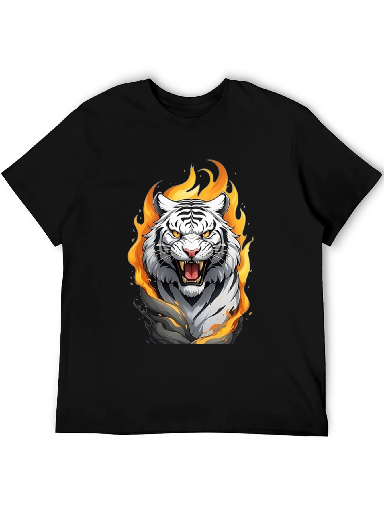 Fiery Tiger Graphic Tee - Bold Animal Print