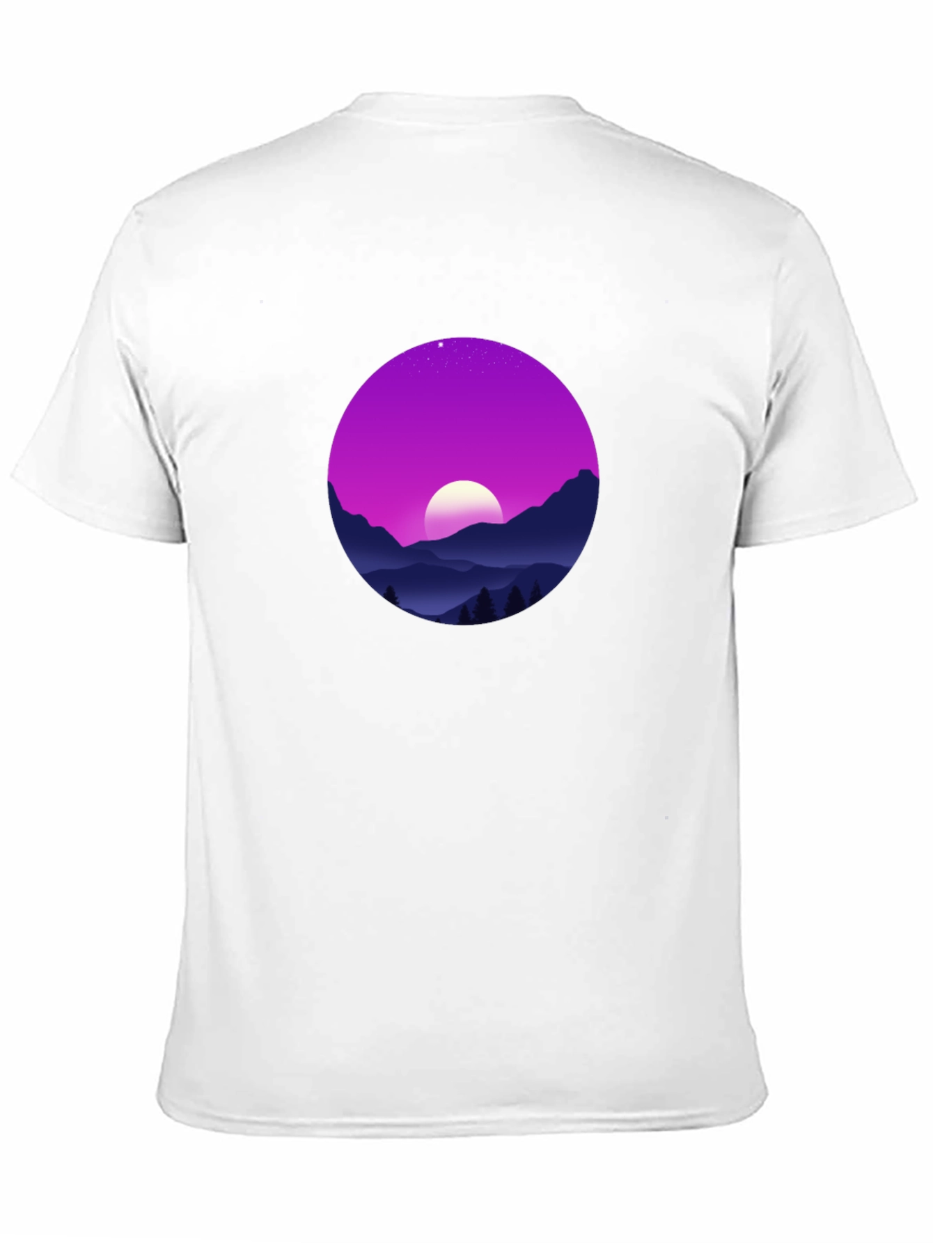 Mens Graphic Tee - Moonlit Mountainscape