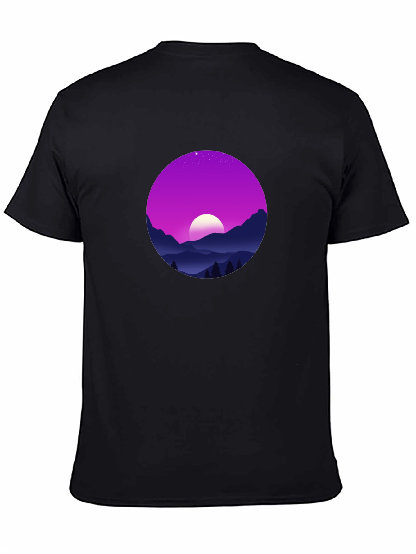 Mens Graphic Tee - Moonlit Mountainscape