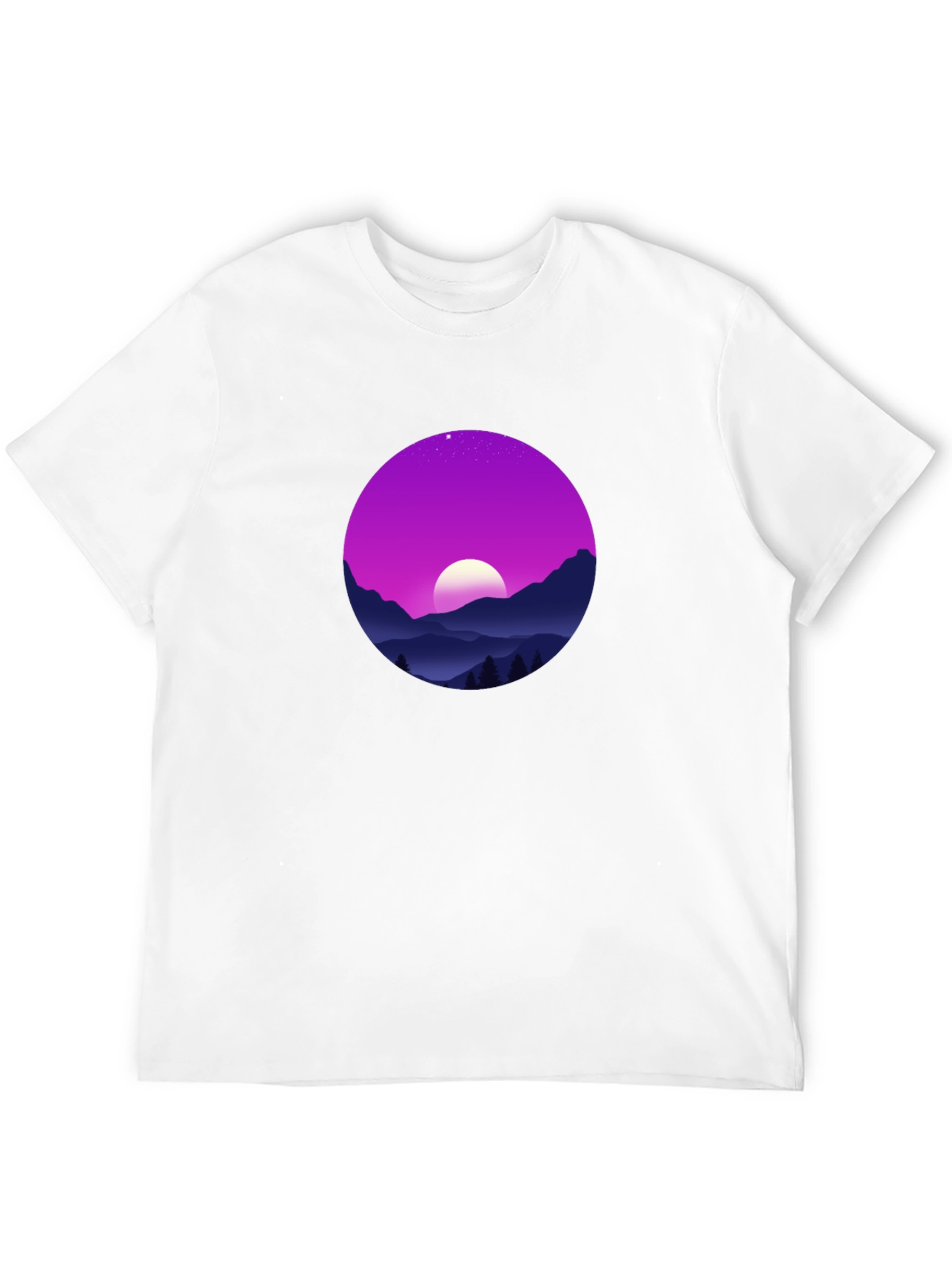 Mens Graphic Tee - Moonlit Mountainscape