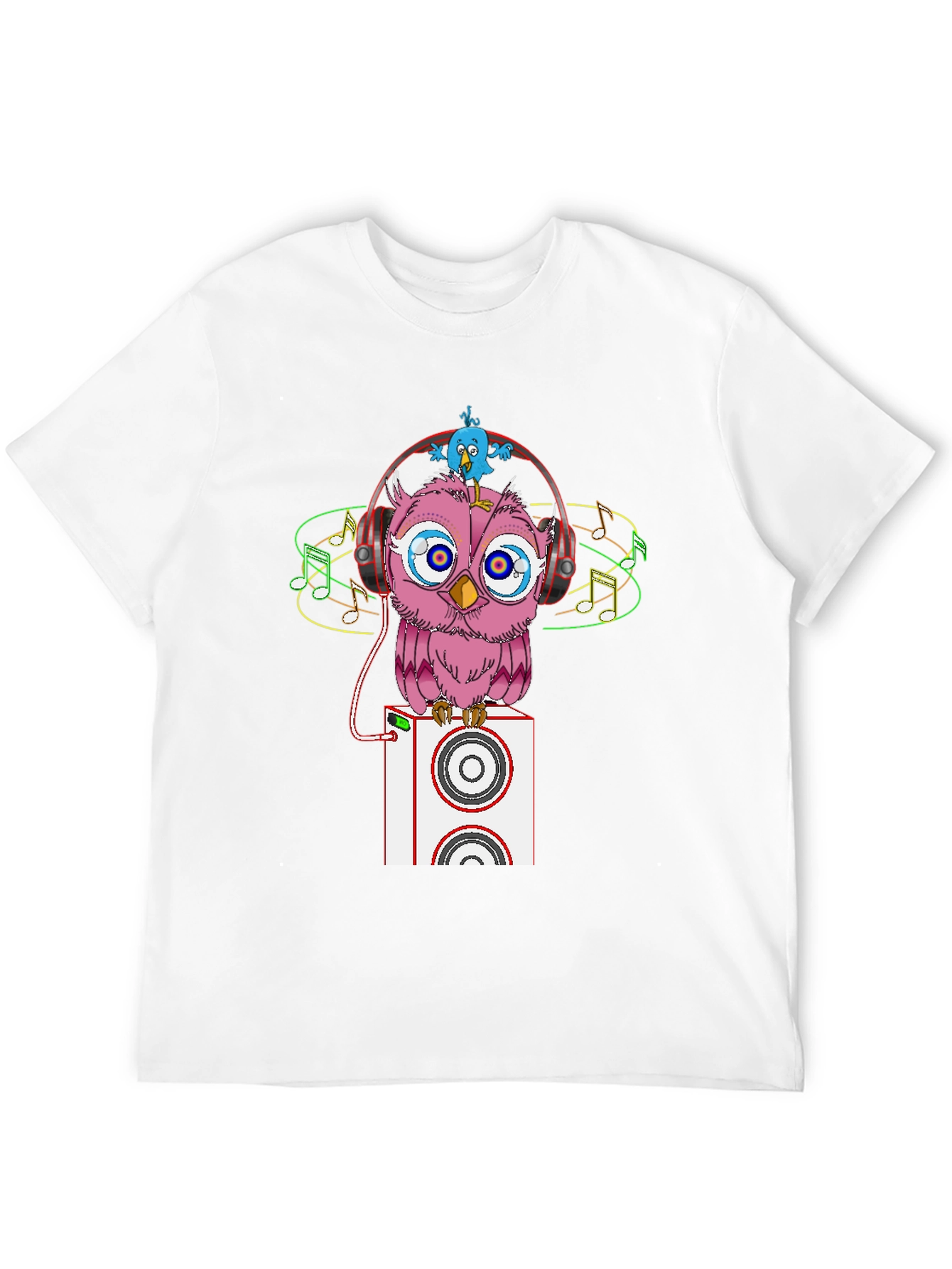 Cool Owl with Headphones Graphic Tee