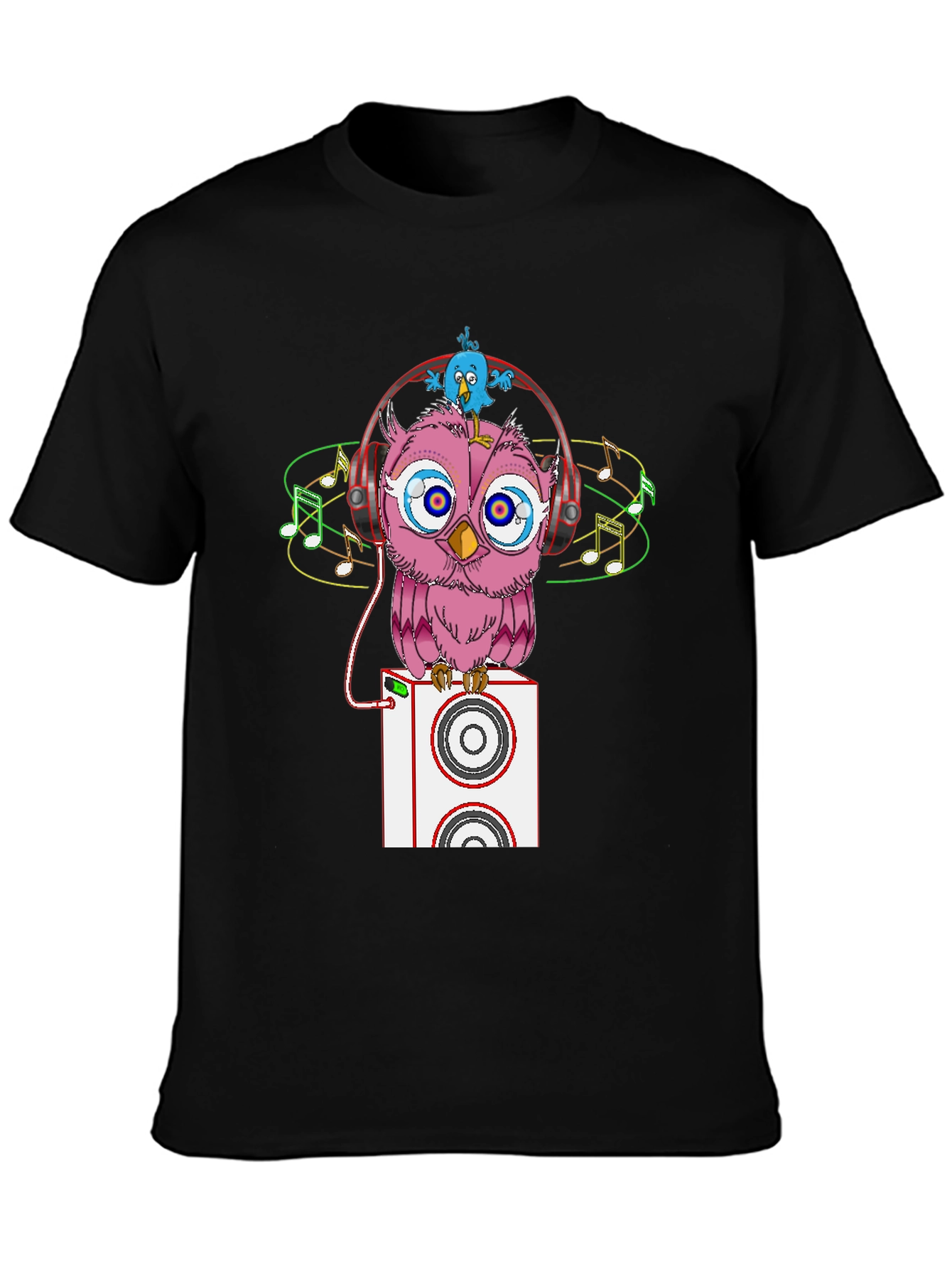 Cool Owl with Headphones Graphic Tee