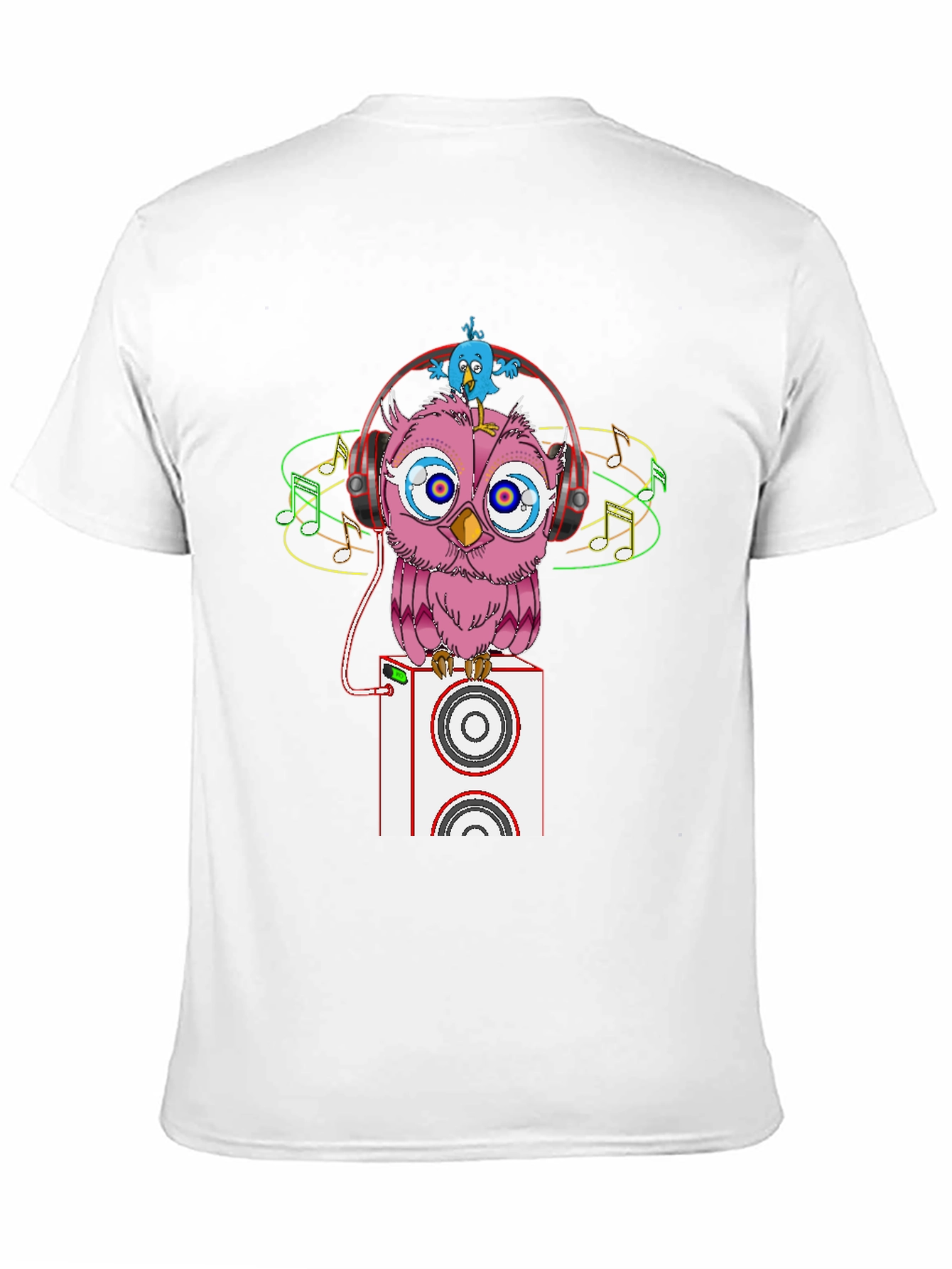 Cool Owl with Headphones Graphic Tee