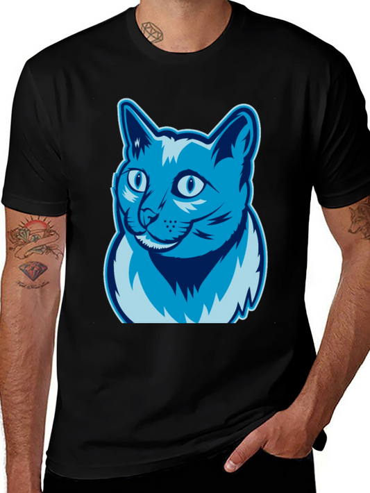 Cool Cat Graphic Tee - Casual Black T-Shirt