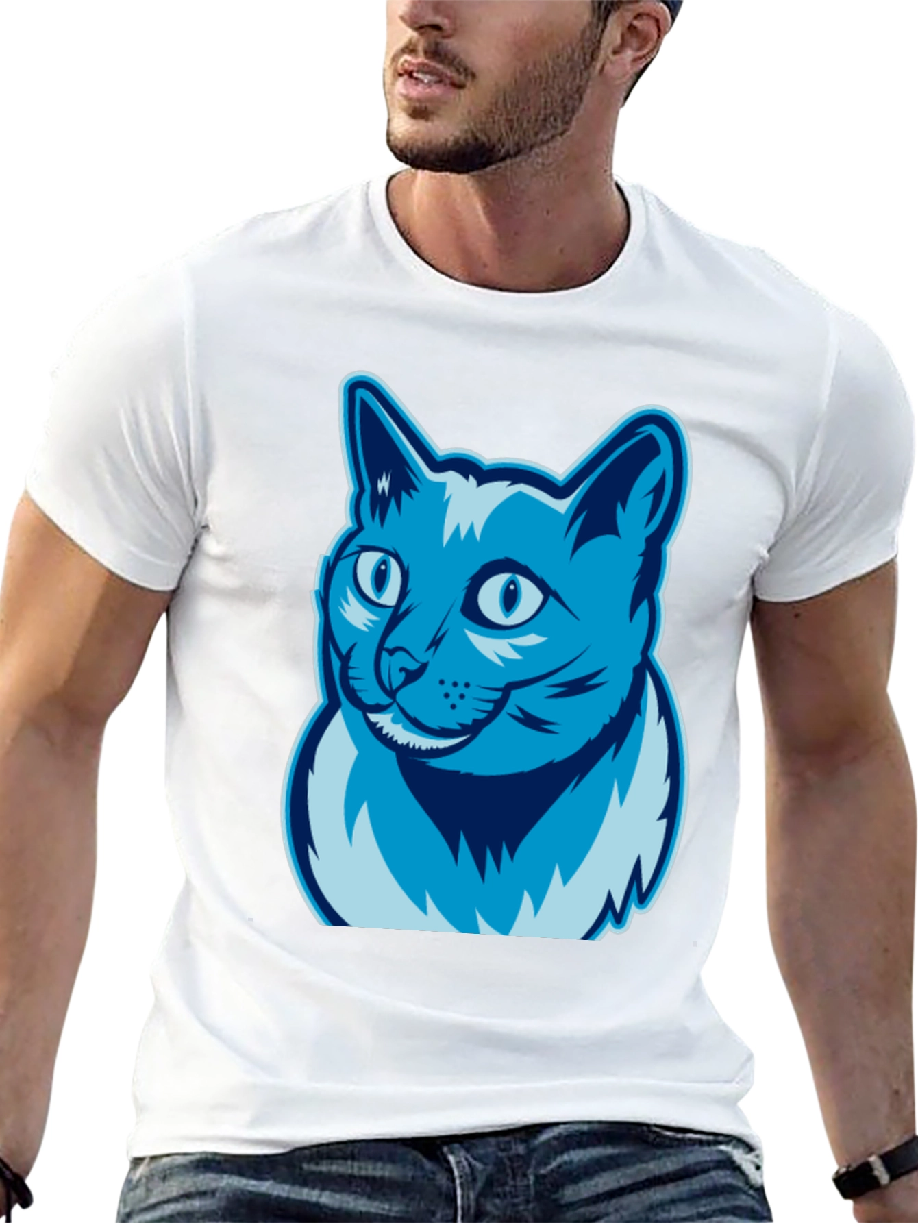 Cool Cat Graphic Tee - Casual Black T-Shirt
