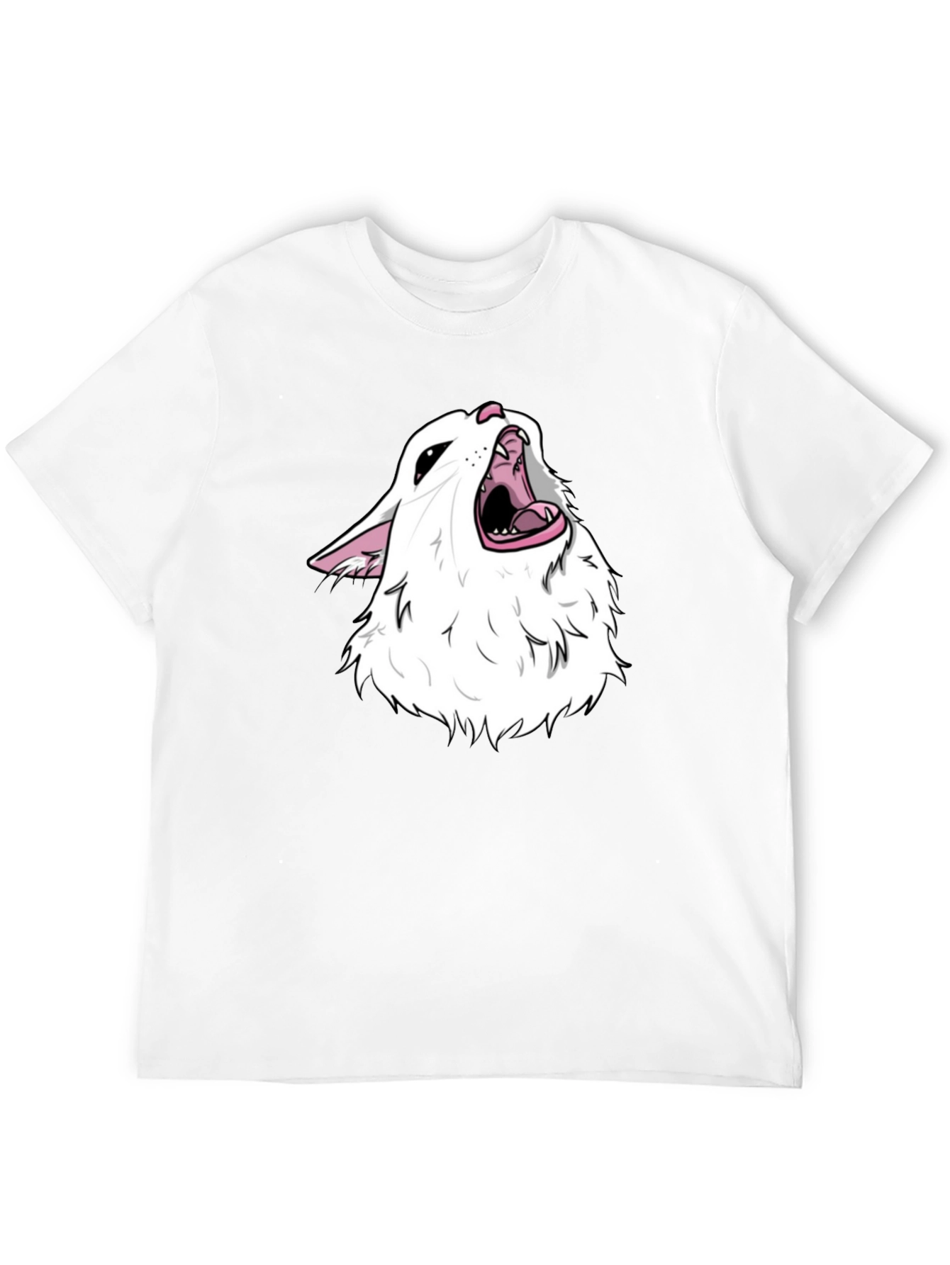 Screaming Cat Meme Black T-Shirt