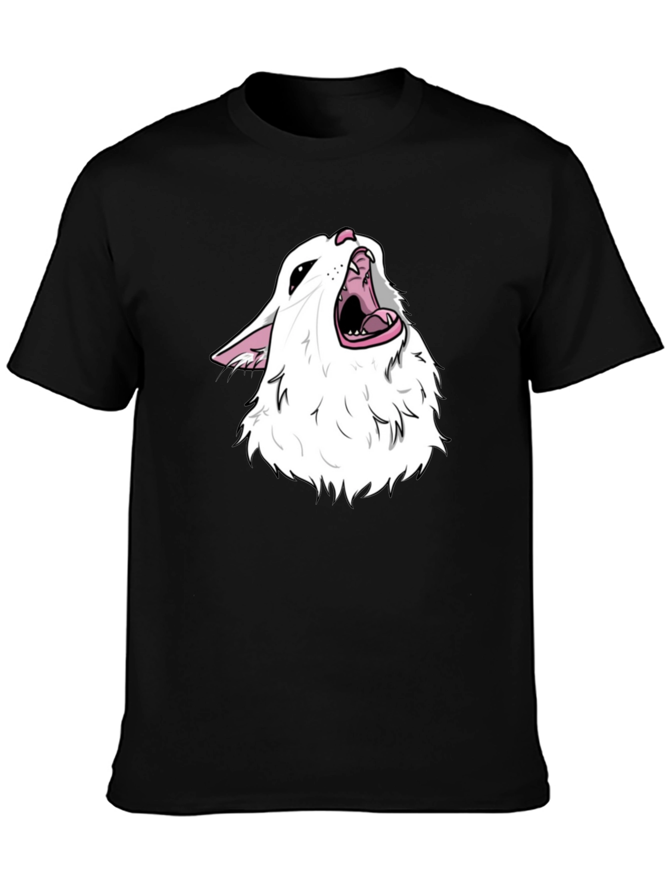 Screaming Cat Meme Black T-Shirt