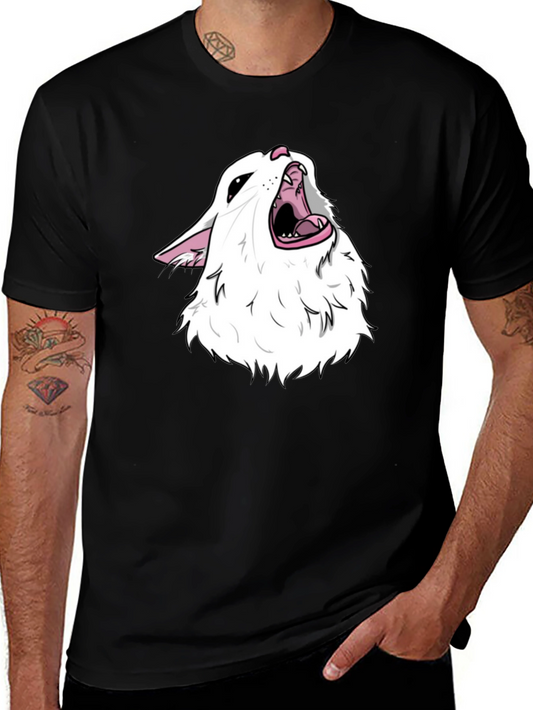 Screaming Cat Meme Black T-Shirt