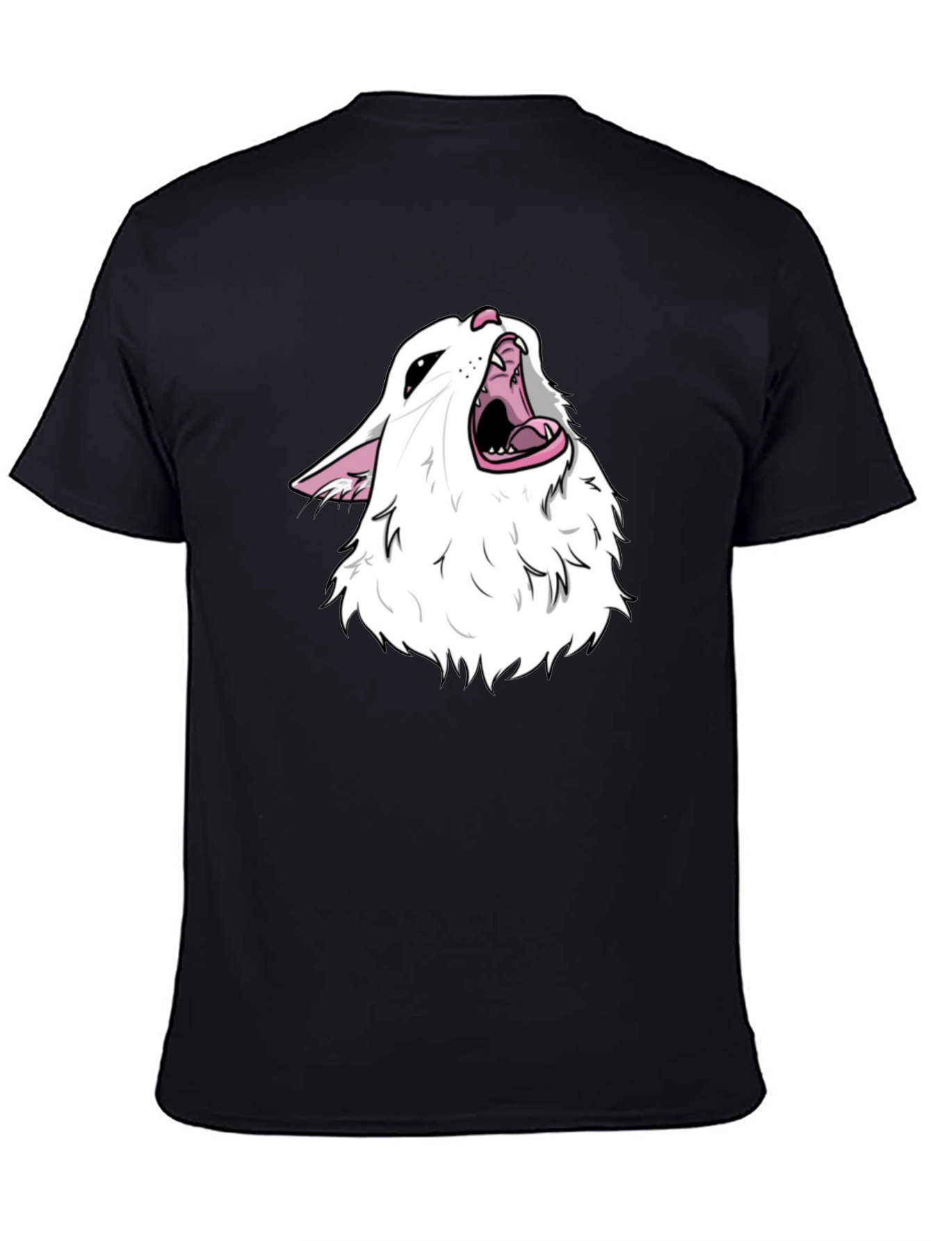 Screaming Cat Meme Black T-Shirt