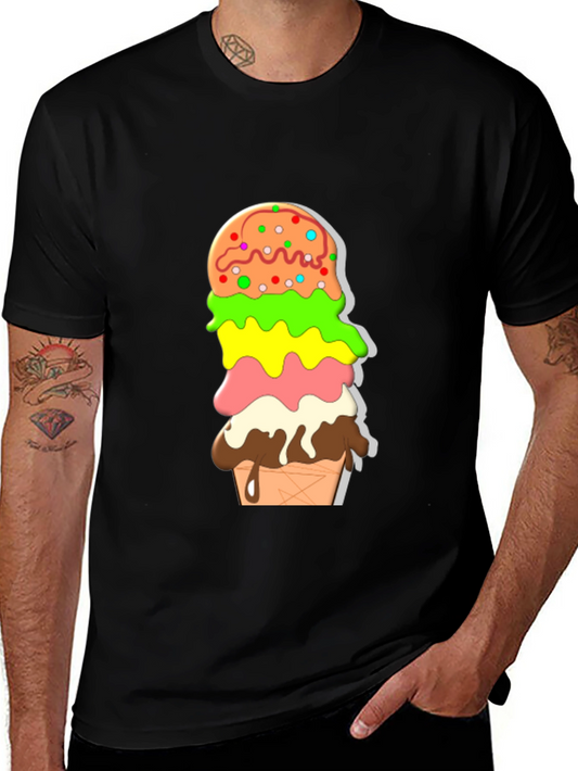 Ice Cream Stack Graphic Tee - Fun Summer Style
