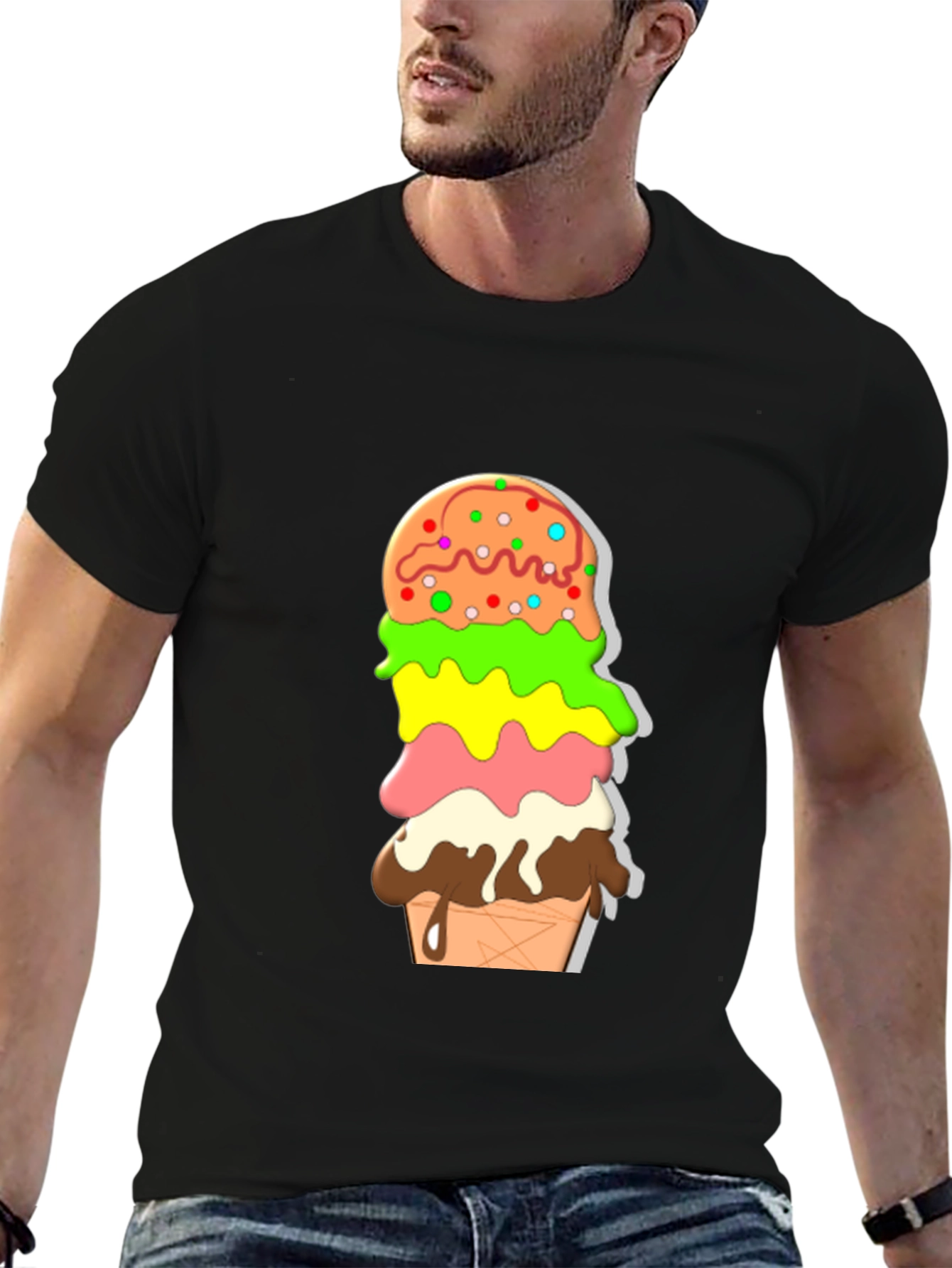 Ice Cream Stack Graphic Tee - Fun Summer Style