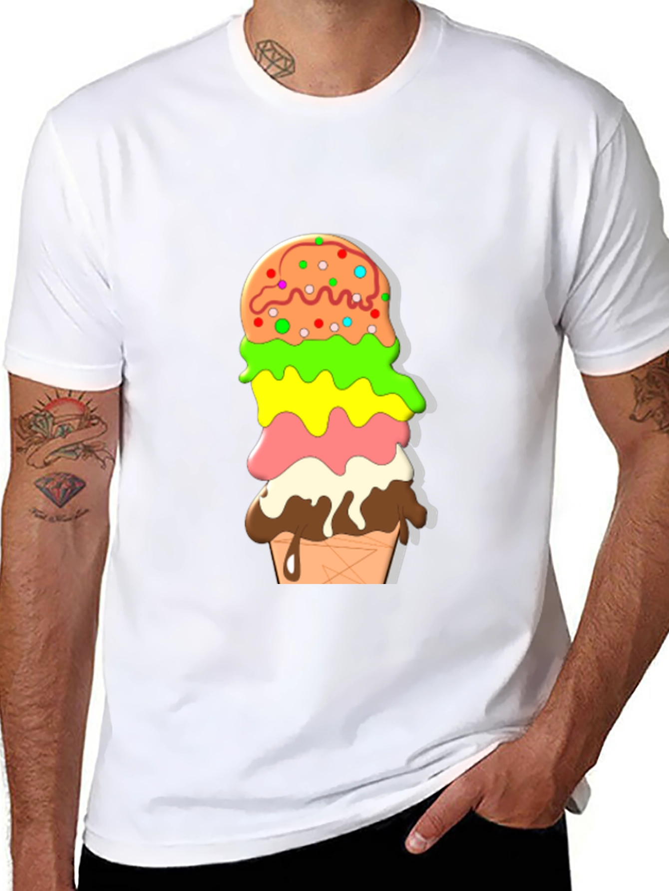 Ice Cream Stack Graphic Tee - Fun Summer Style