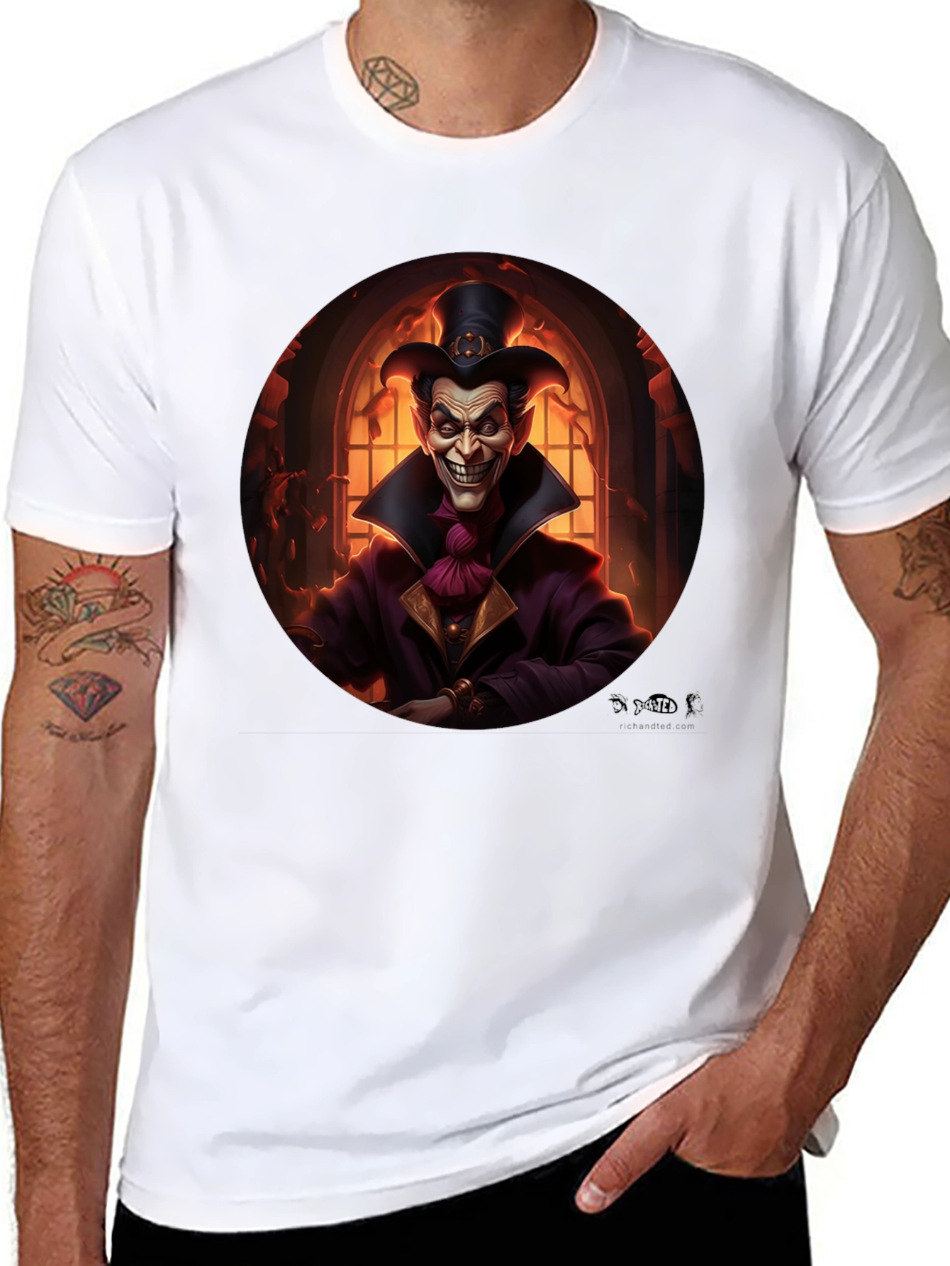 Evil Jester Graphic Tee - Black Cotton Shirt