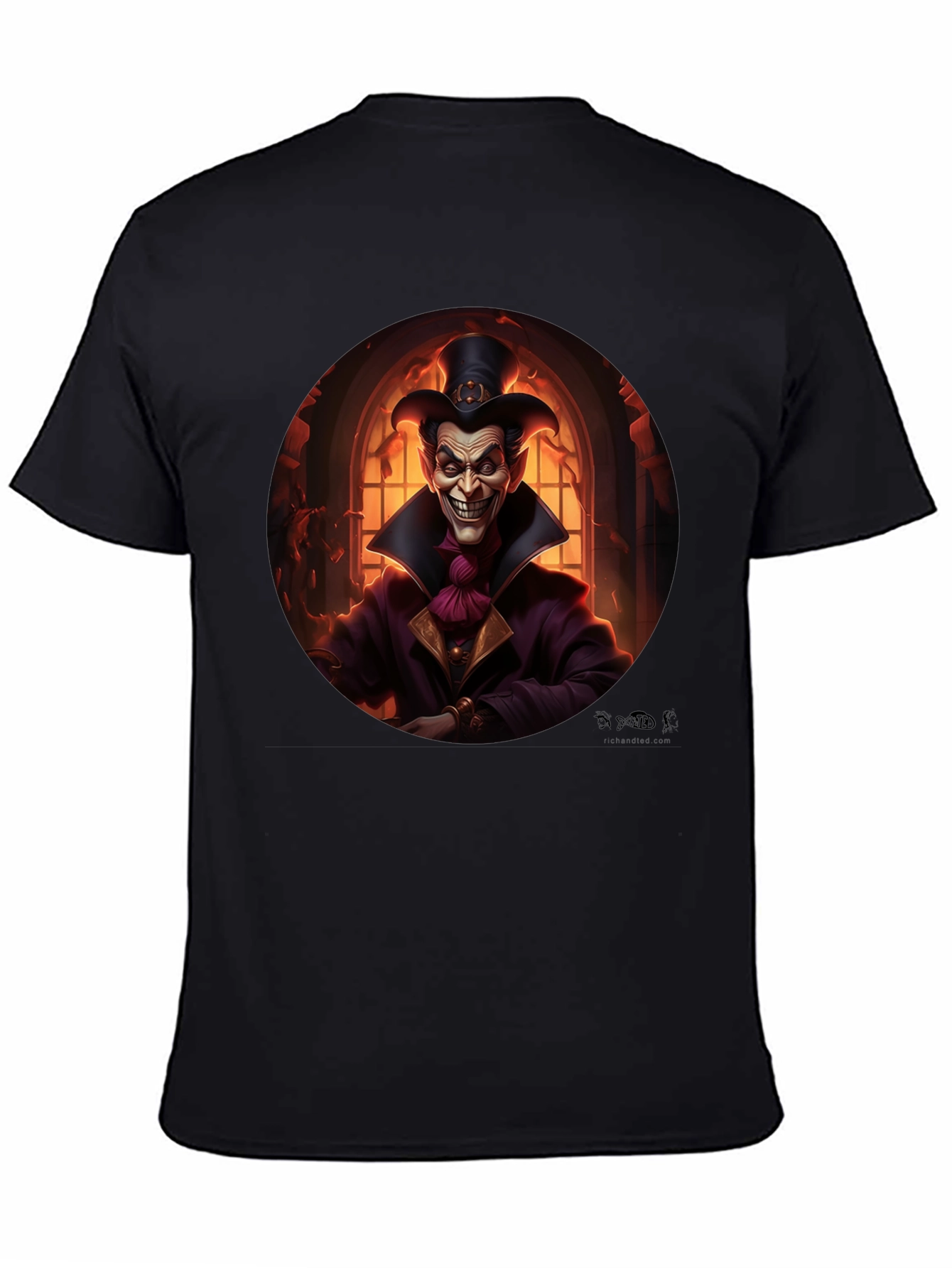 Evil Jester Graphic Tee - Black Cotton Shirt