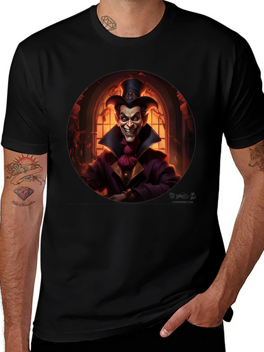 Evil Jester Graphic Tee - Black Cotton Shirt