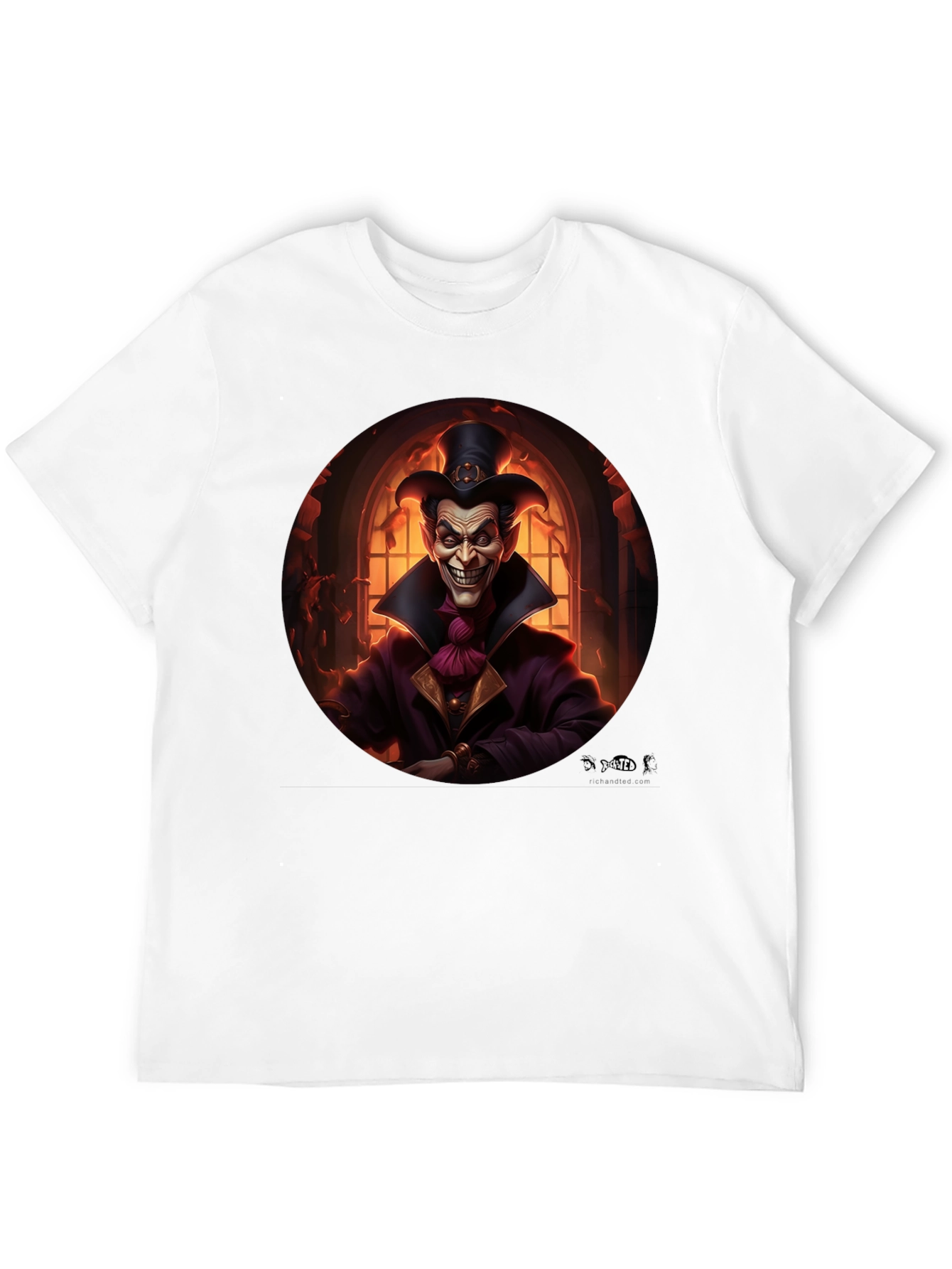 Evil Jester Graphic Tee - Black Cotton Shirt