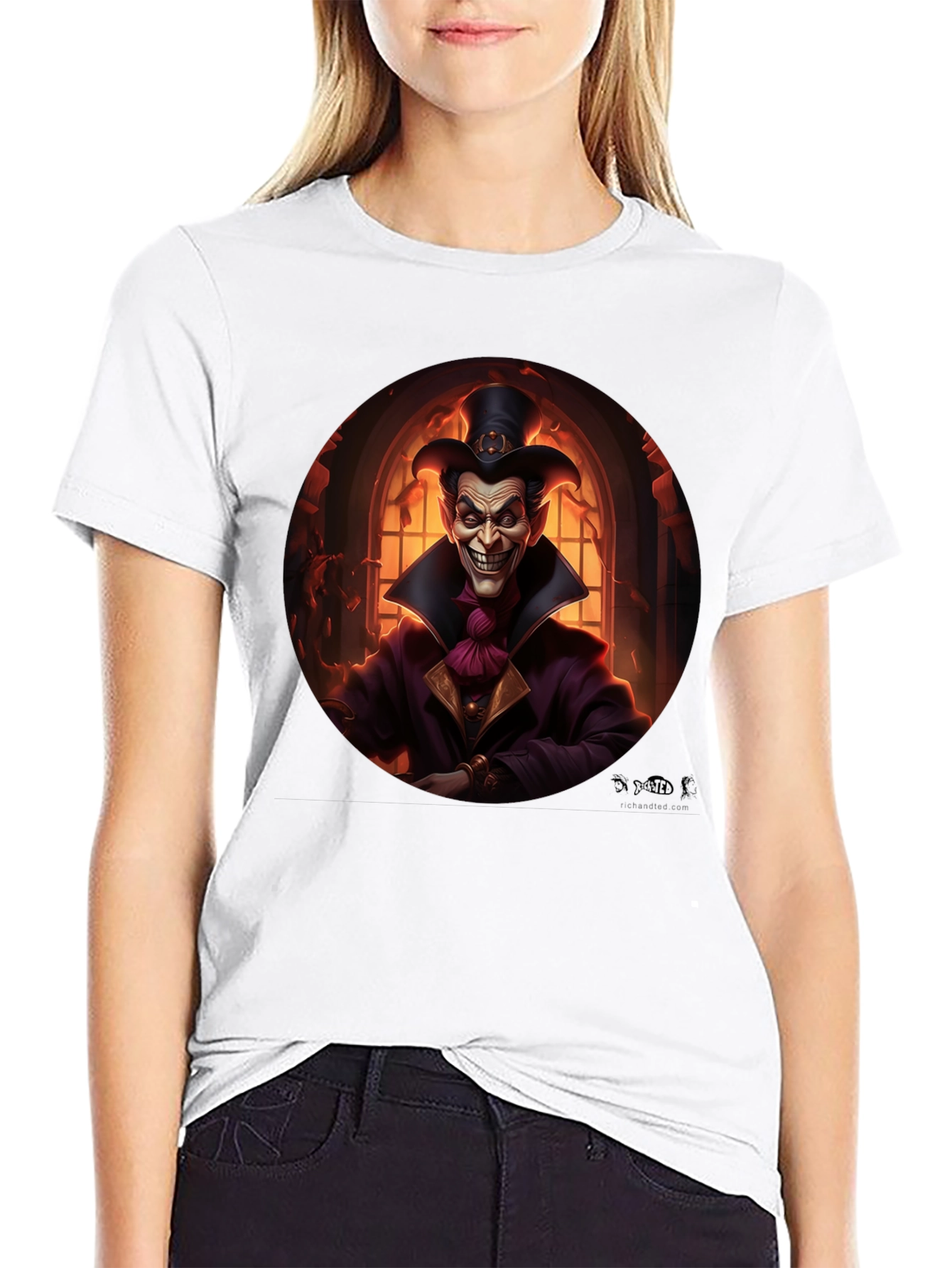 Evil Jester Graphic Tee - Black Cotton Shirt