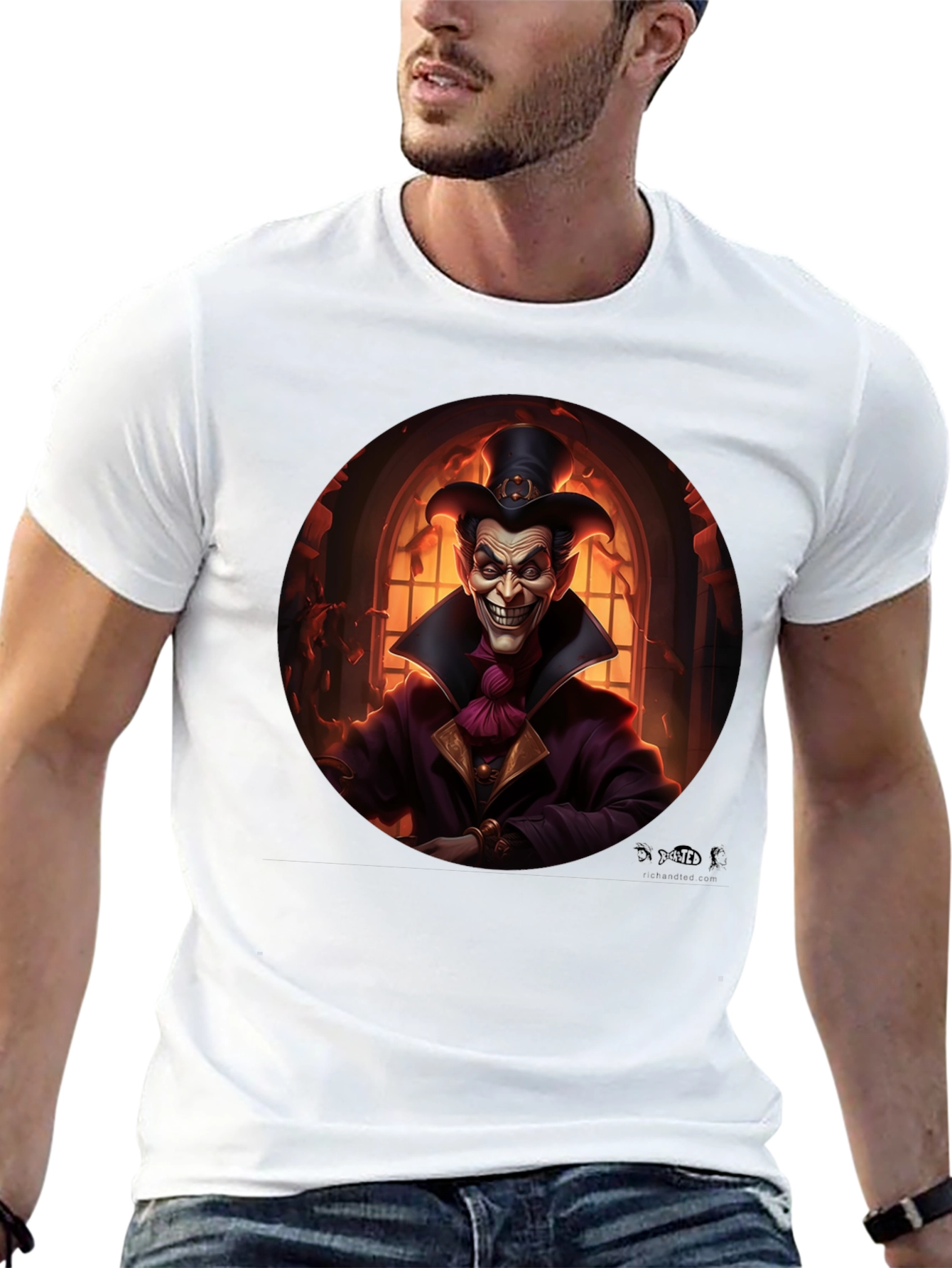 Evil Jester Graphic Tee - Black Cotton Shirt