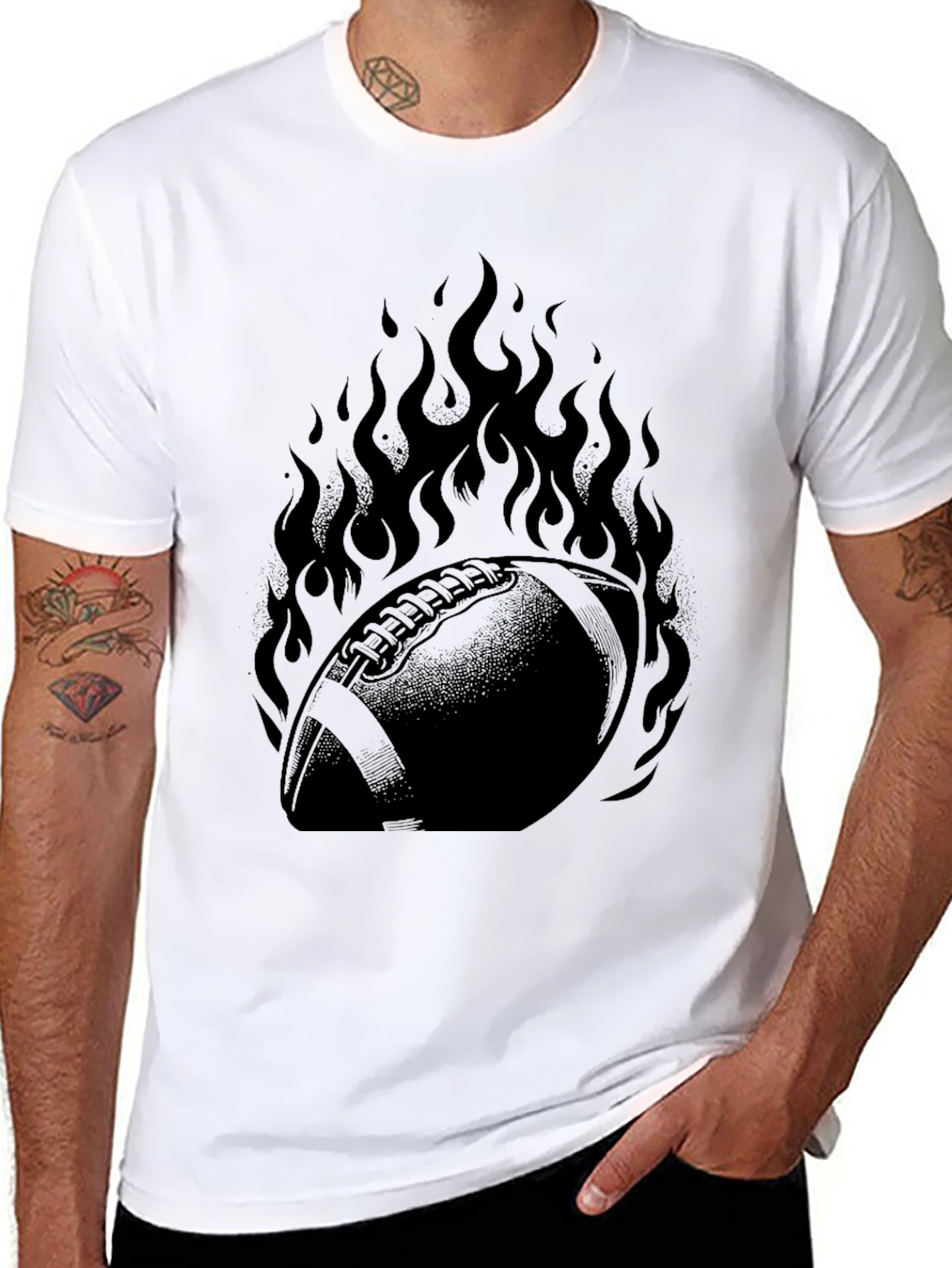 Fiery Football Graphic Tee