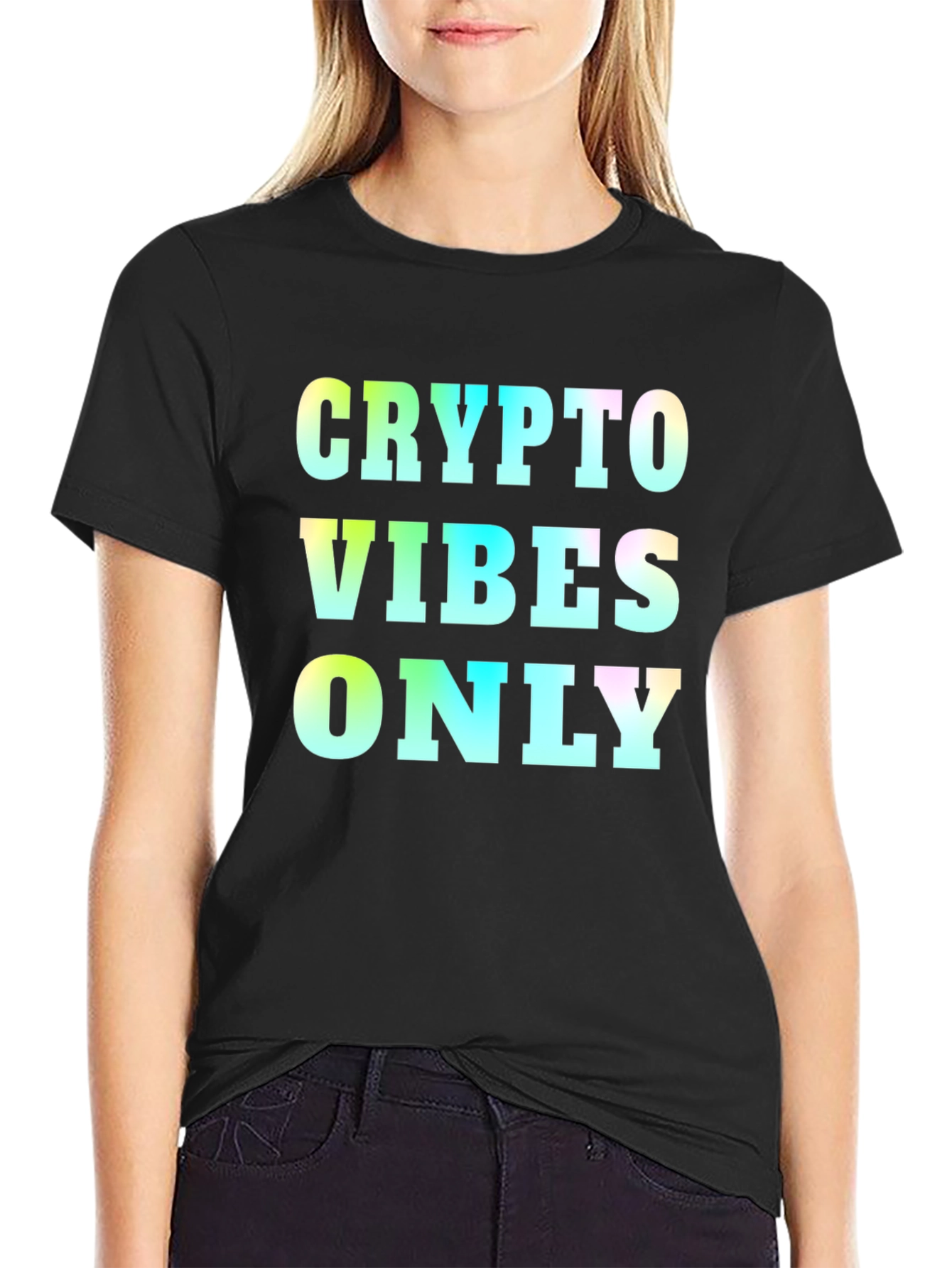 Crypto Vibes Only Graphic Tee - Black