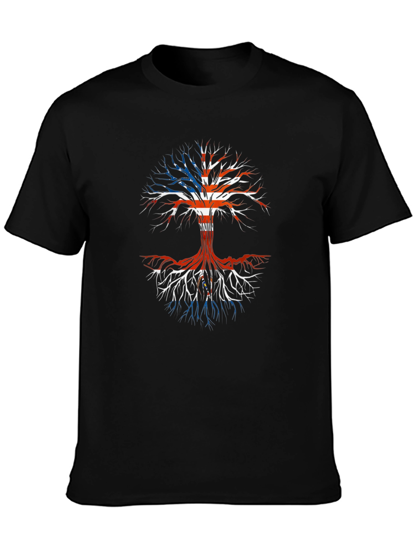 American Roots T-Shirt - USA Flag Tree of Life