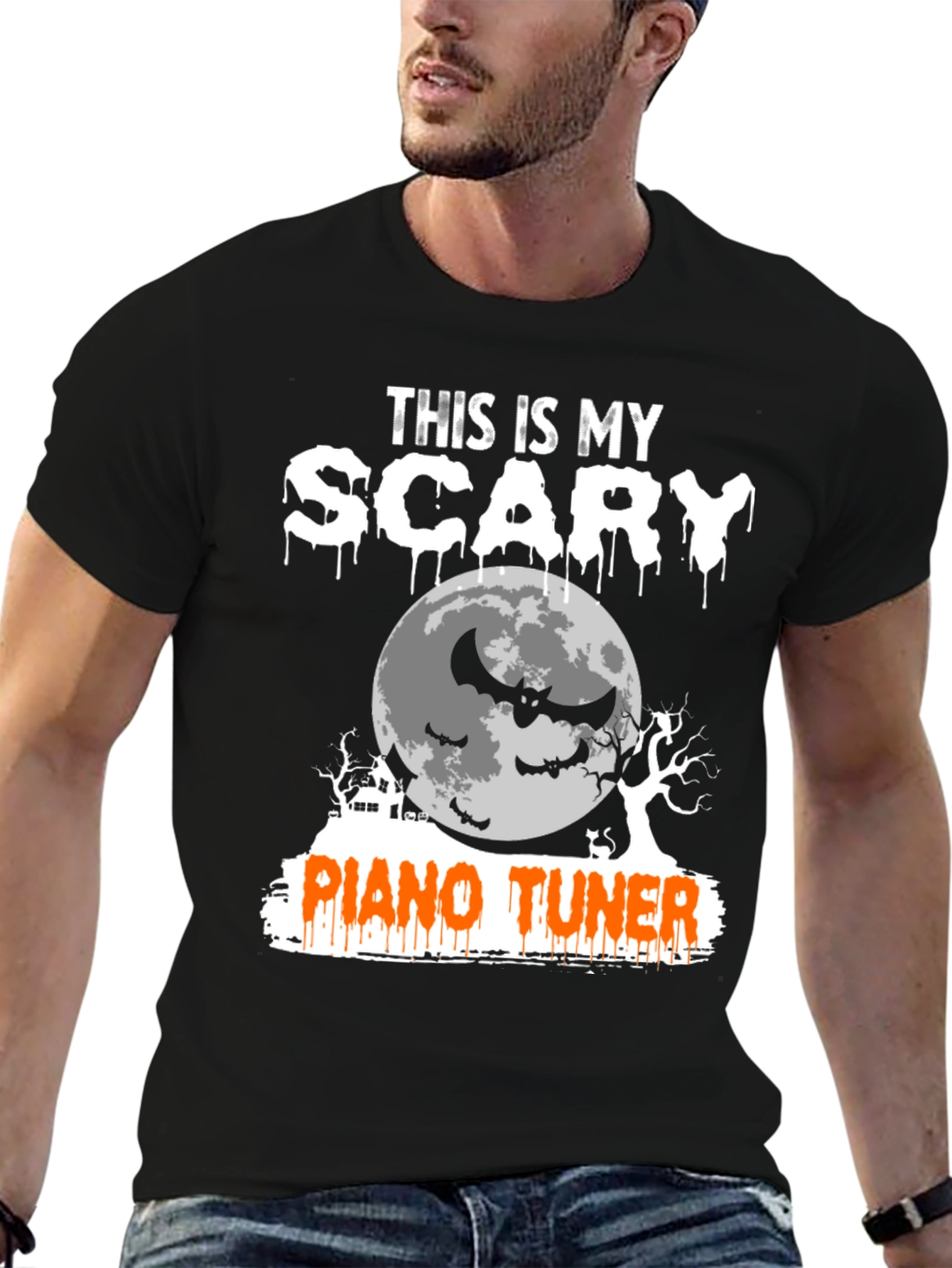 Scary Piano Tuner Halloween T-Shirt