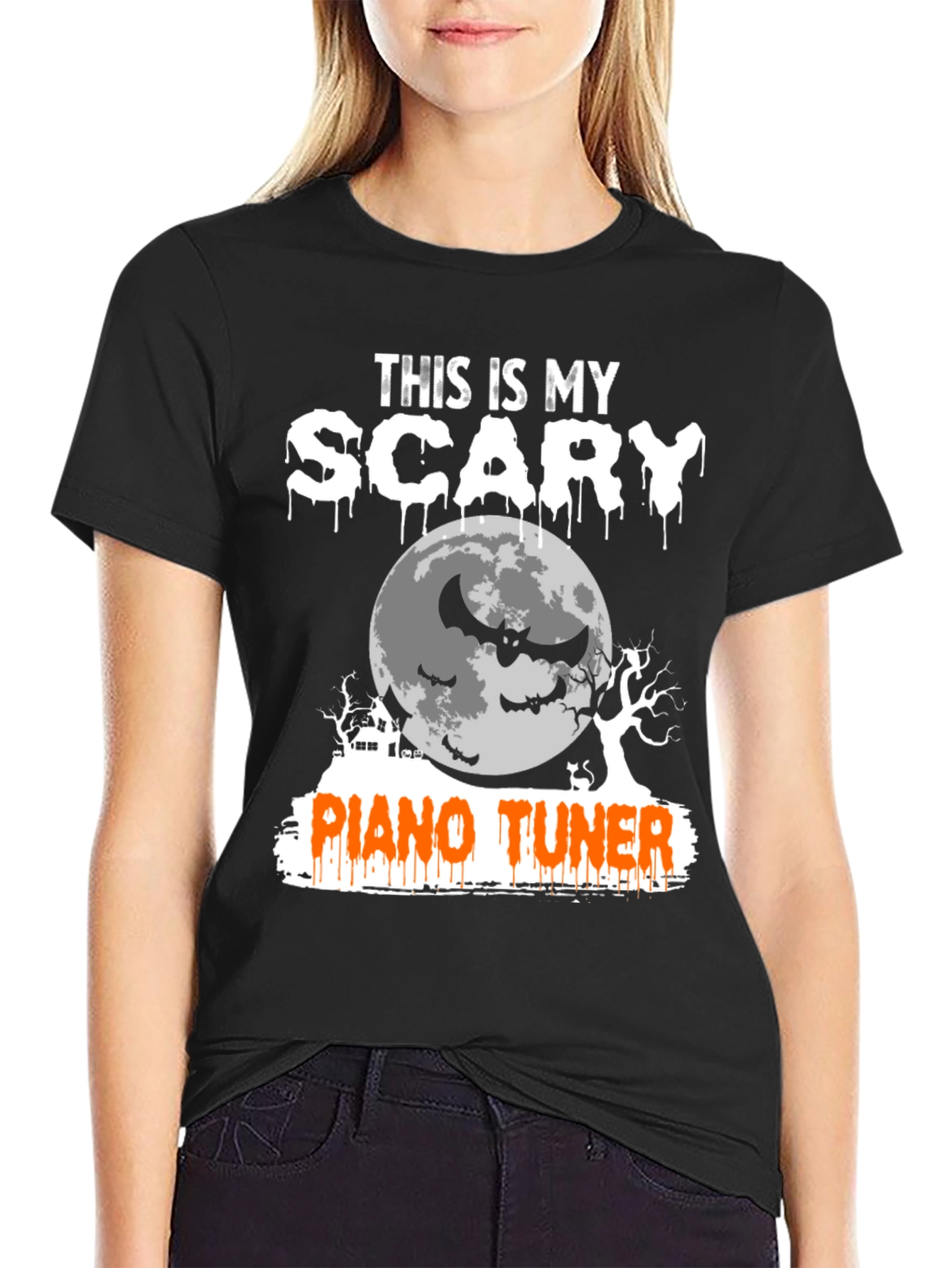 Scary Piano Tuner Halloween T-Shirt