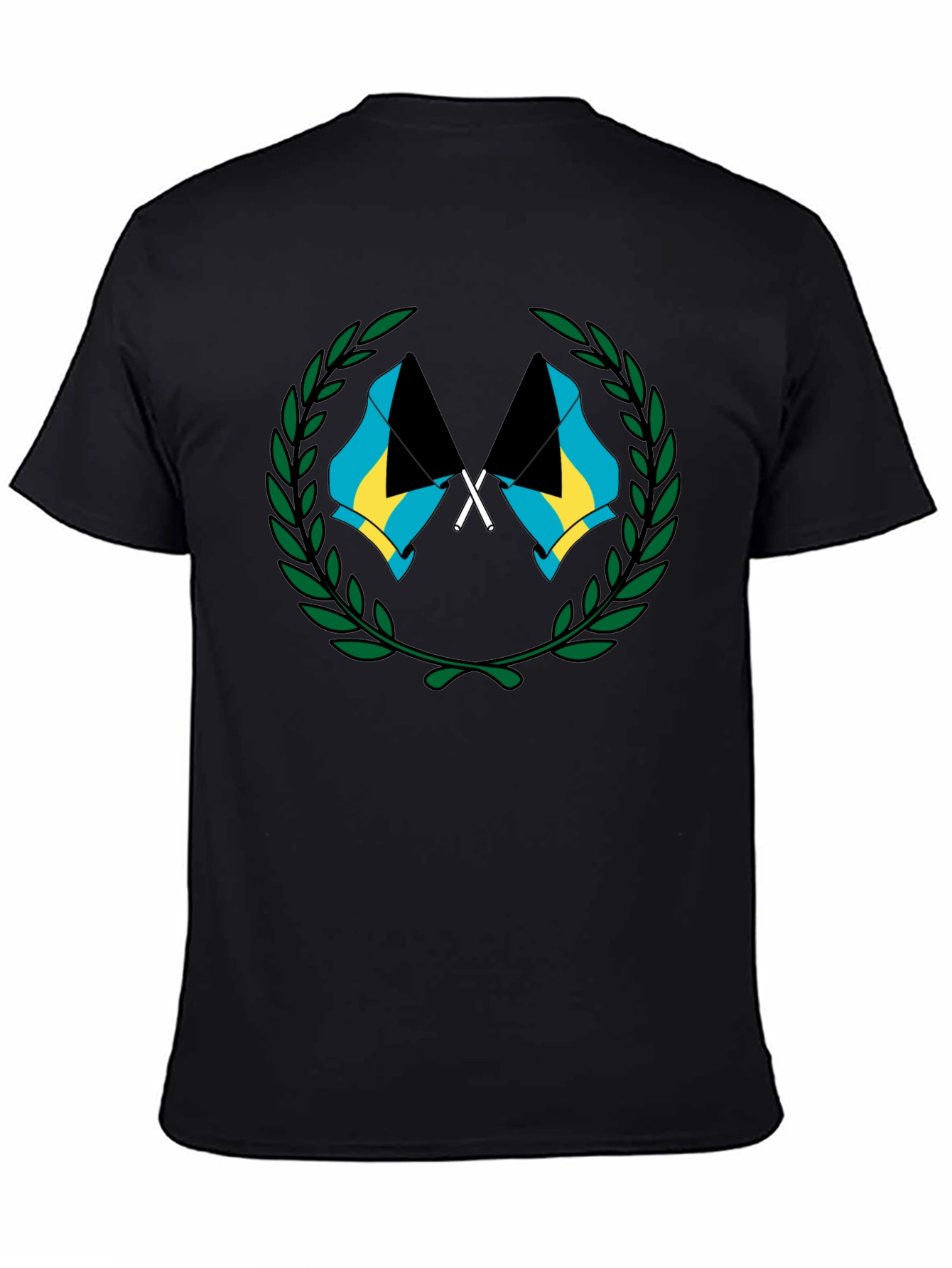 Bahamas Flag Graphic T-Shirt - Black