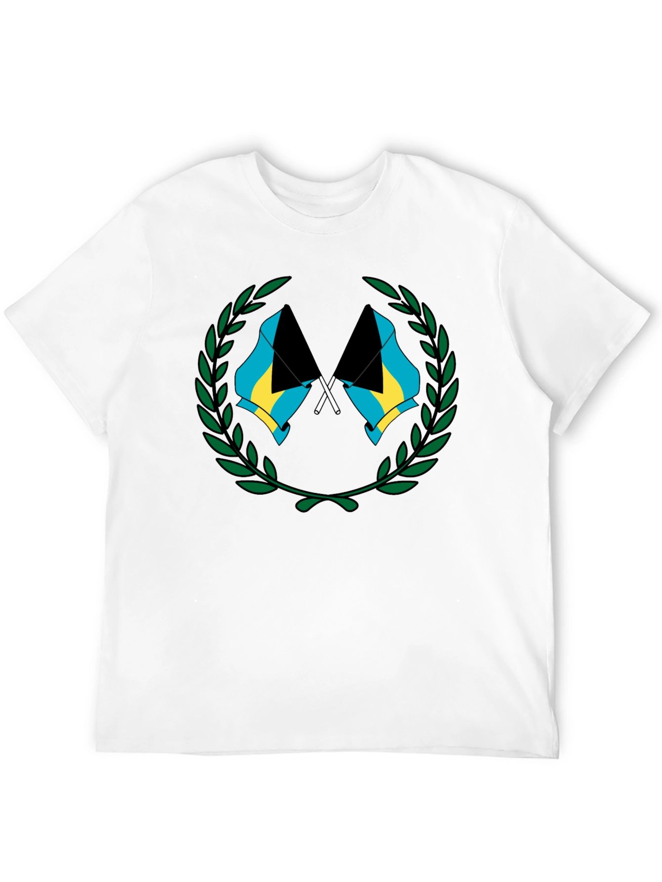 Bahamas Flag Graphic T-Shirt - Black