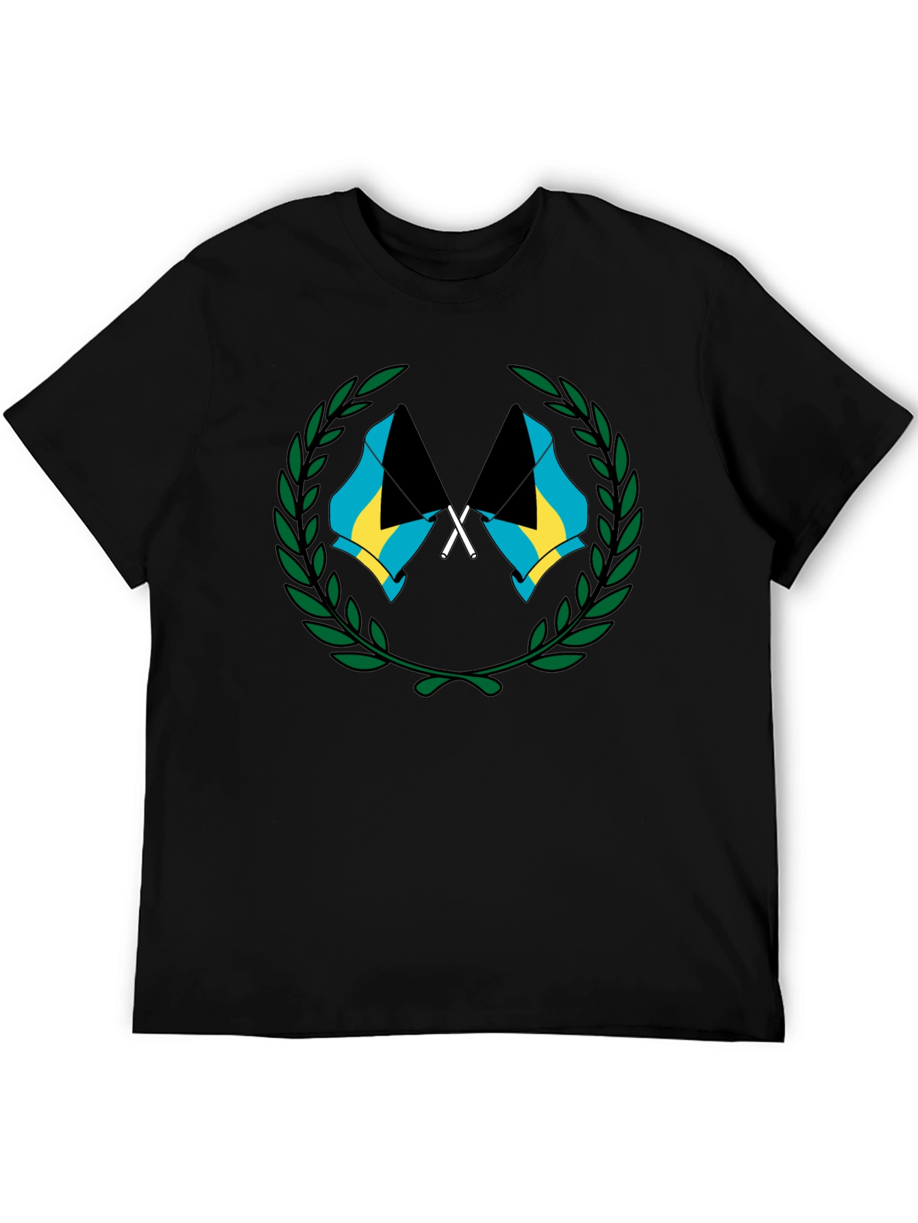 Bahamas Flag Graphic T-Shirt - Black