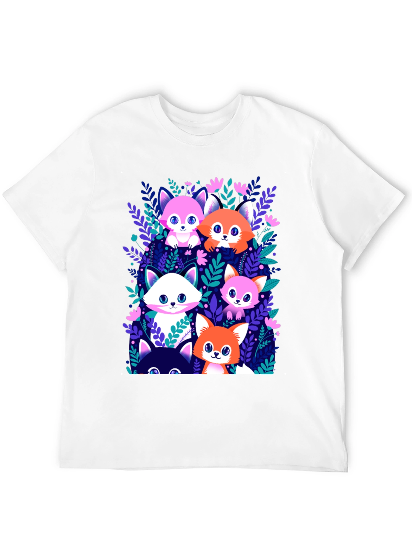 Cute Cartoon Foxes T-Shirt - Fun Graphic Tee