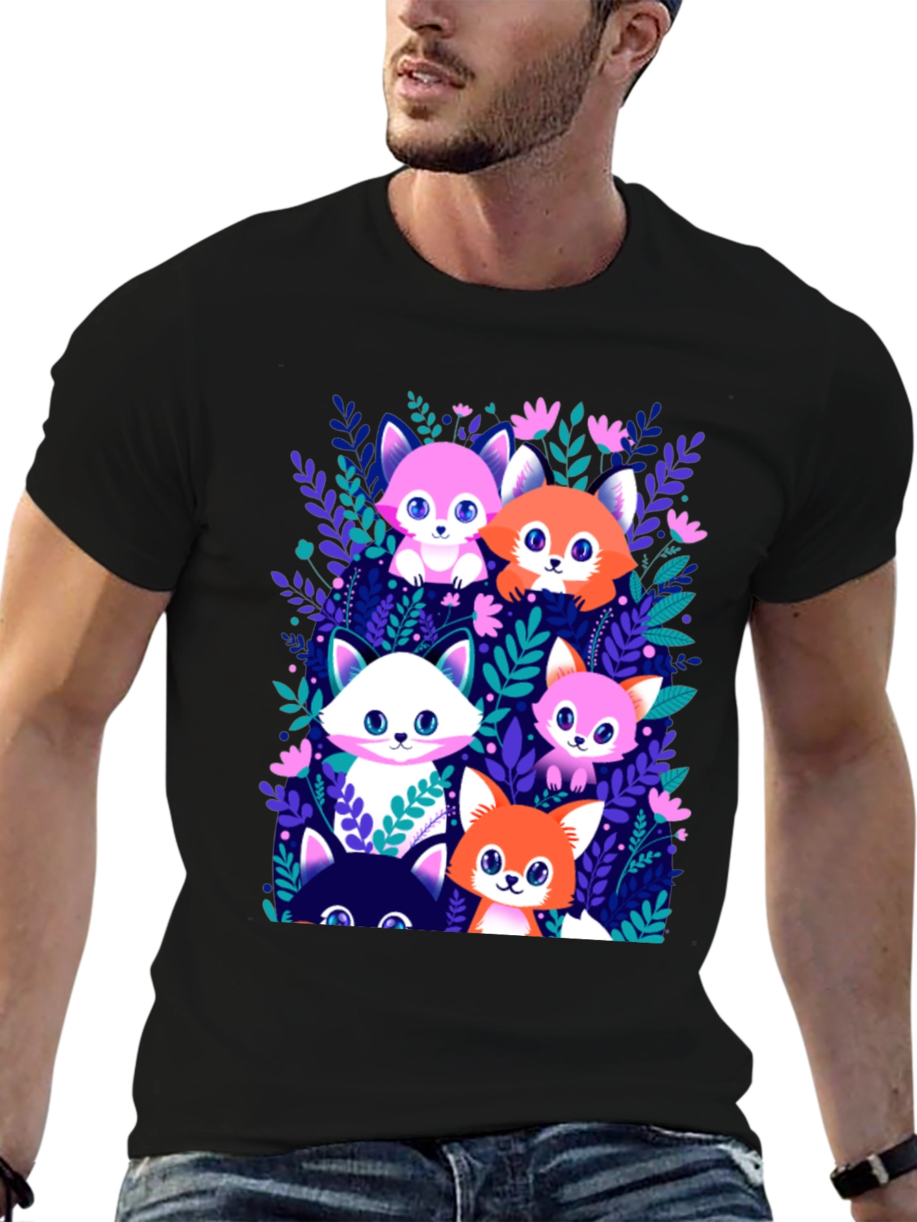 Cute Cartoon Foxes T-Shirt - Fun Graphic Tee