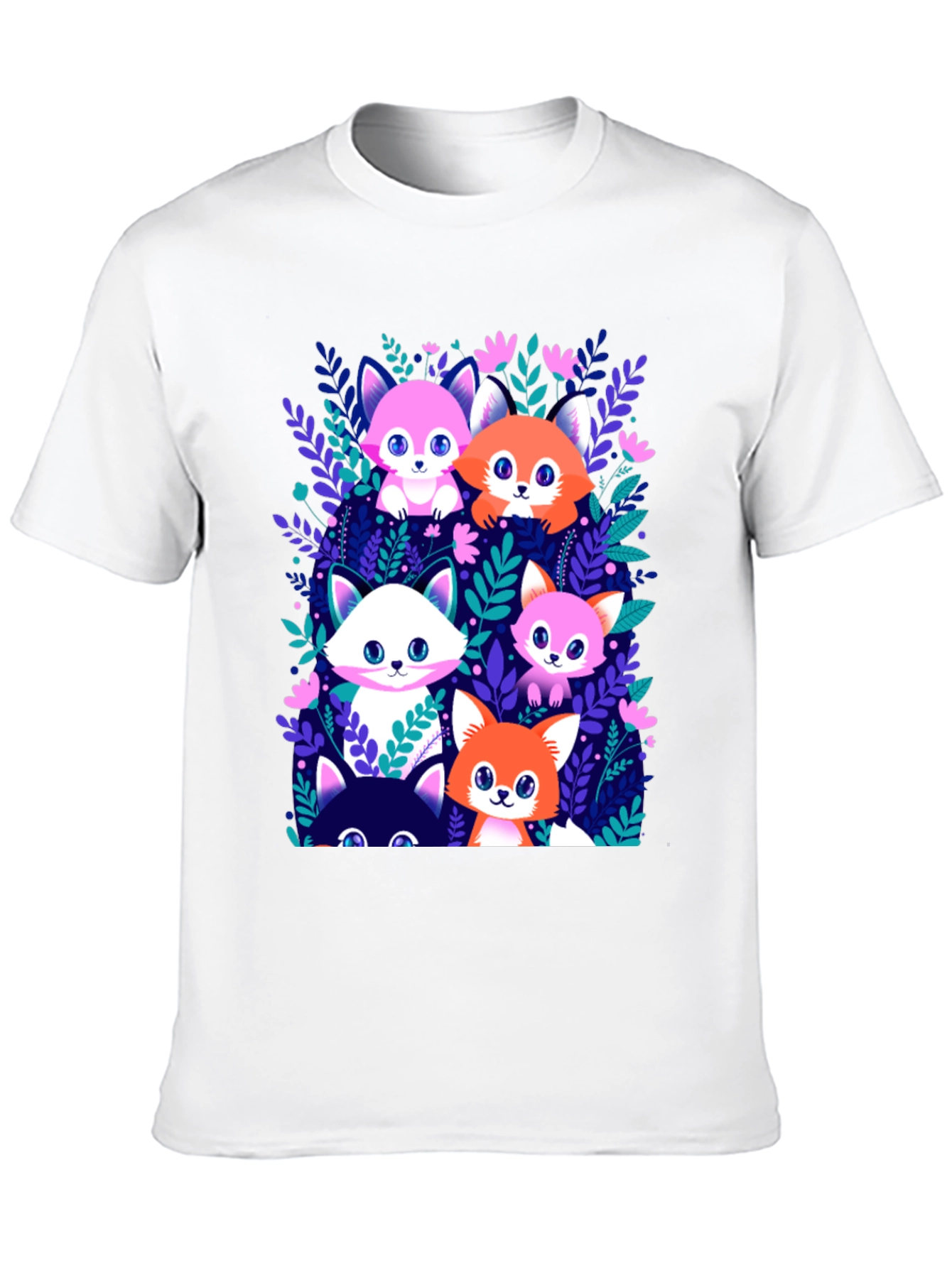Cute Cartoon Foxes T-Shirt - Fun Graphic Tee