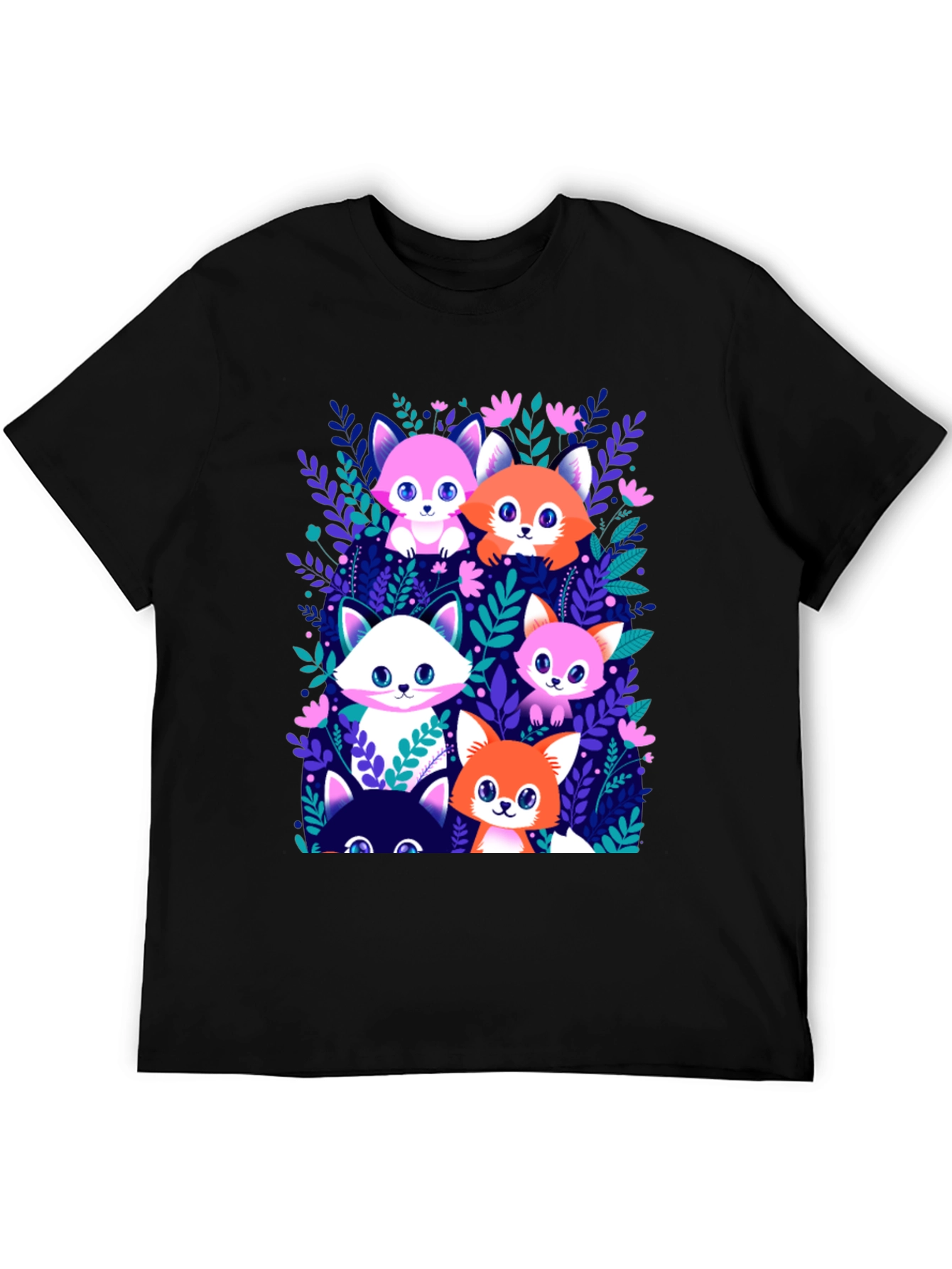 Cute Cartoon Foxes T-Shirt - Fun Graphic Tee
